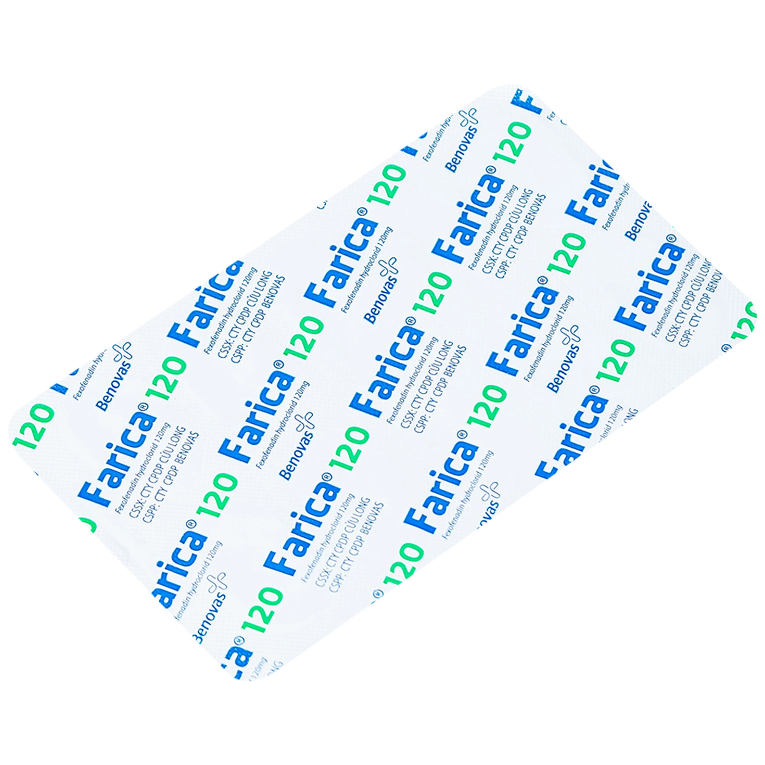 Thuốc Farica 120 Benovas điều trị viêm mũi dị ứng theo mùa (1 vỉ x 10 viên)