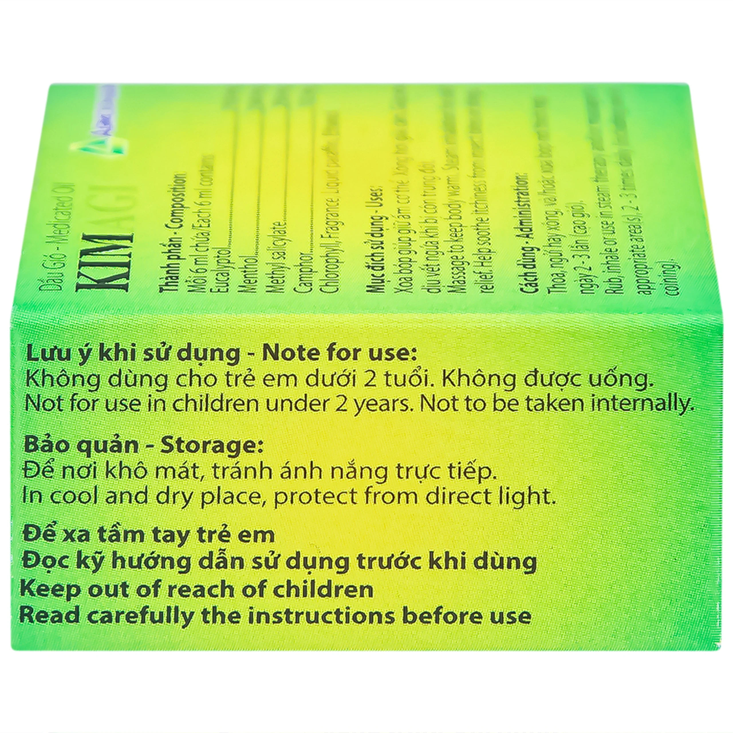 Dầu gió Kimagi Agimexpharm giảm đau, giải cảm, giúp thư giãn cơ bắp (10 chai x 6ml)