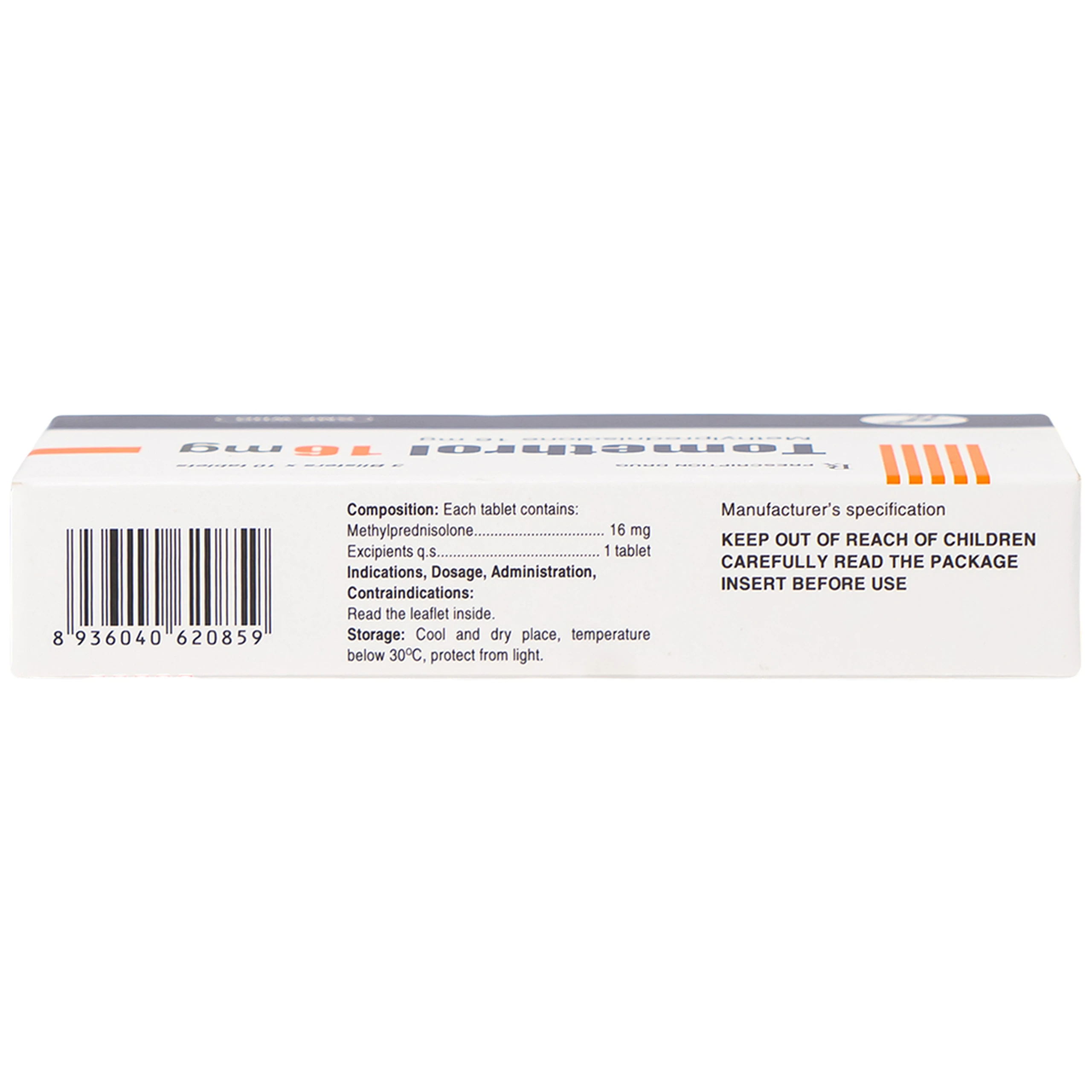 Thuốc Tomethrol 16mg chống viêm, ức chế miễn dịch và chống tế bào tăng sinh ( 3 vỉ x 10 viên)