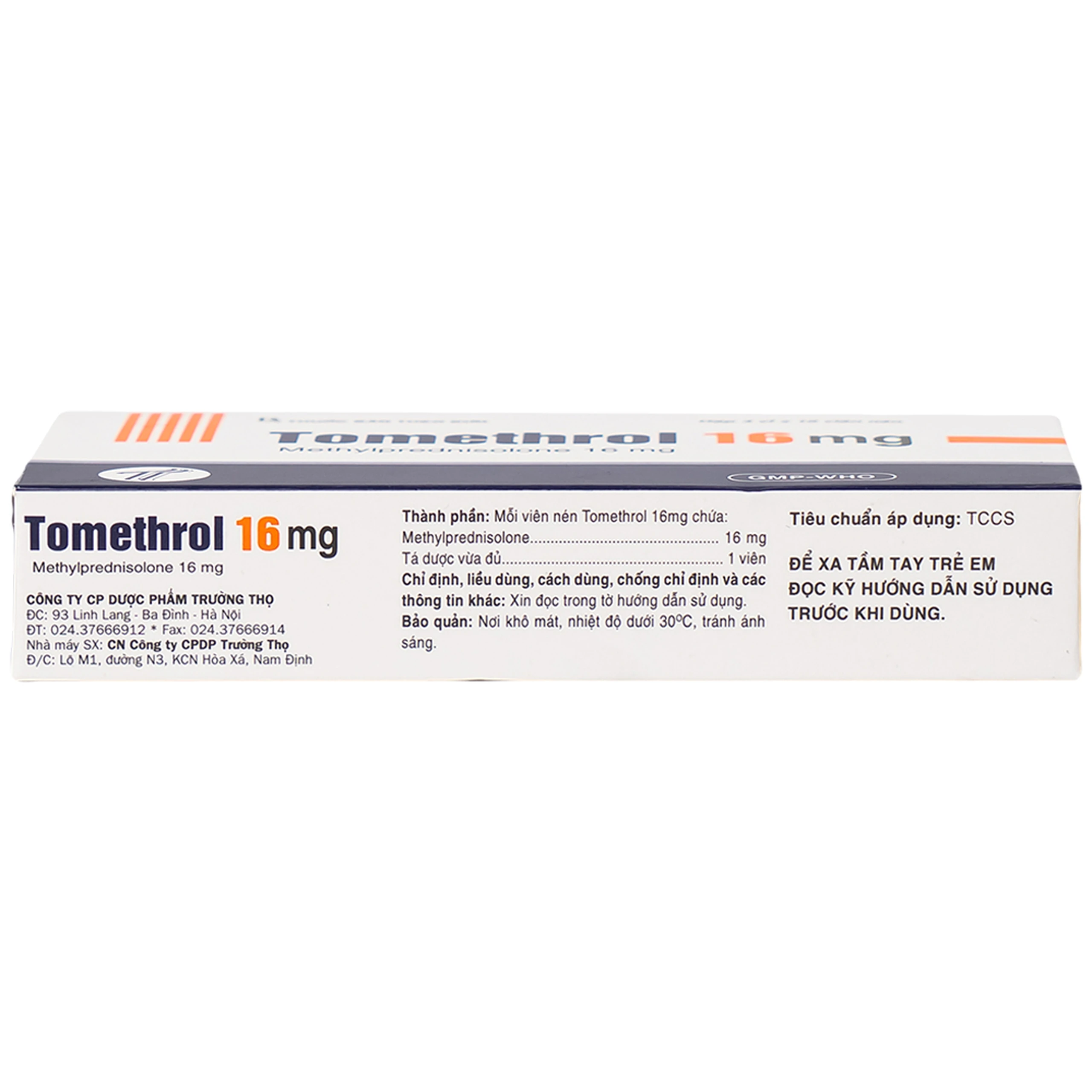 Thuốc Tomethrol 16mg chống viêm, ức chế miễn dịch và chống tế bào tăng sinh ( 3 vỉ x 10 viên)