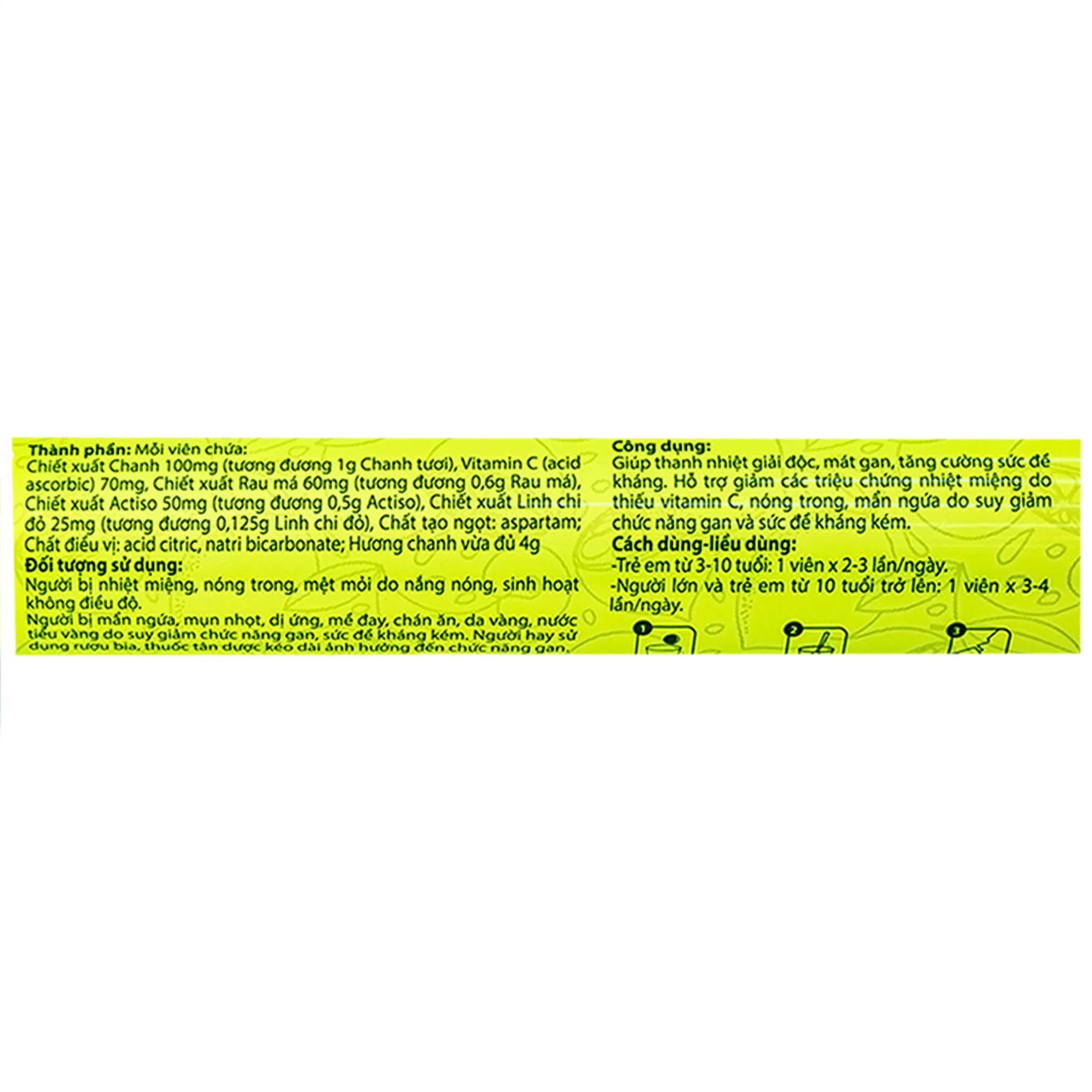 Viên sủi hương chanh hỗ trợ giải độc mát gan Livecool (16 viên)