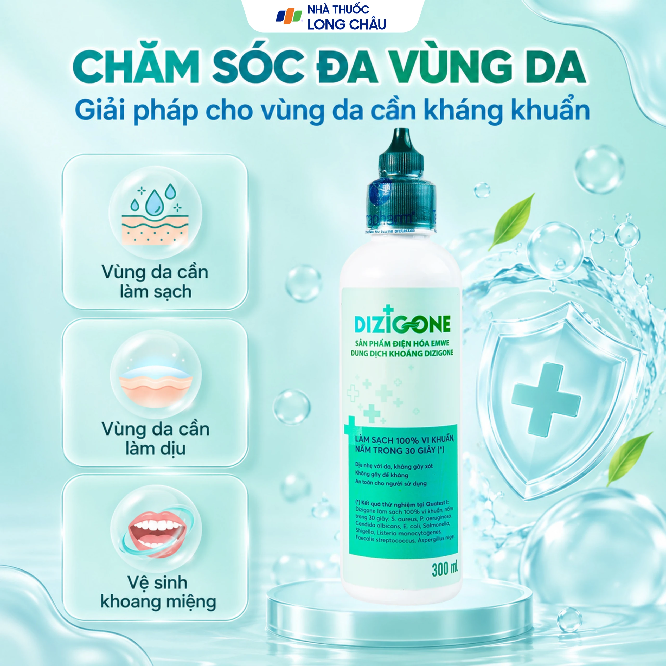 Dung dịch kháng khuẩn Dizigone Terrapharm tiêu diệt vi khuẩn, vi nấm (300ml) 4