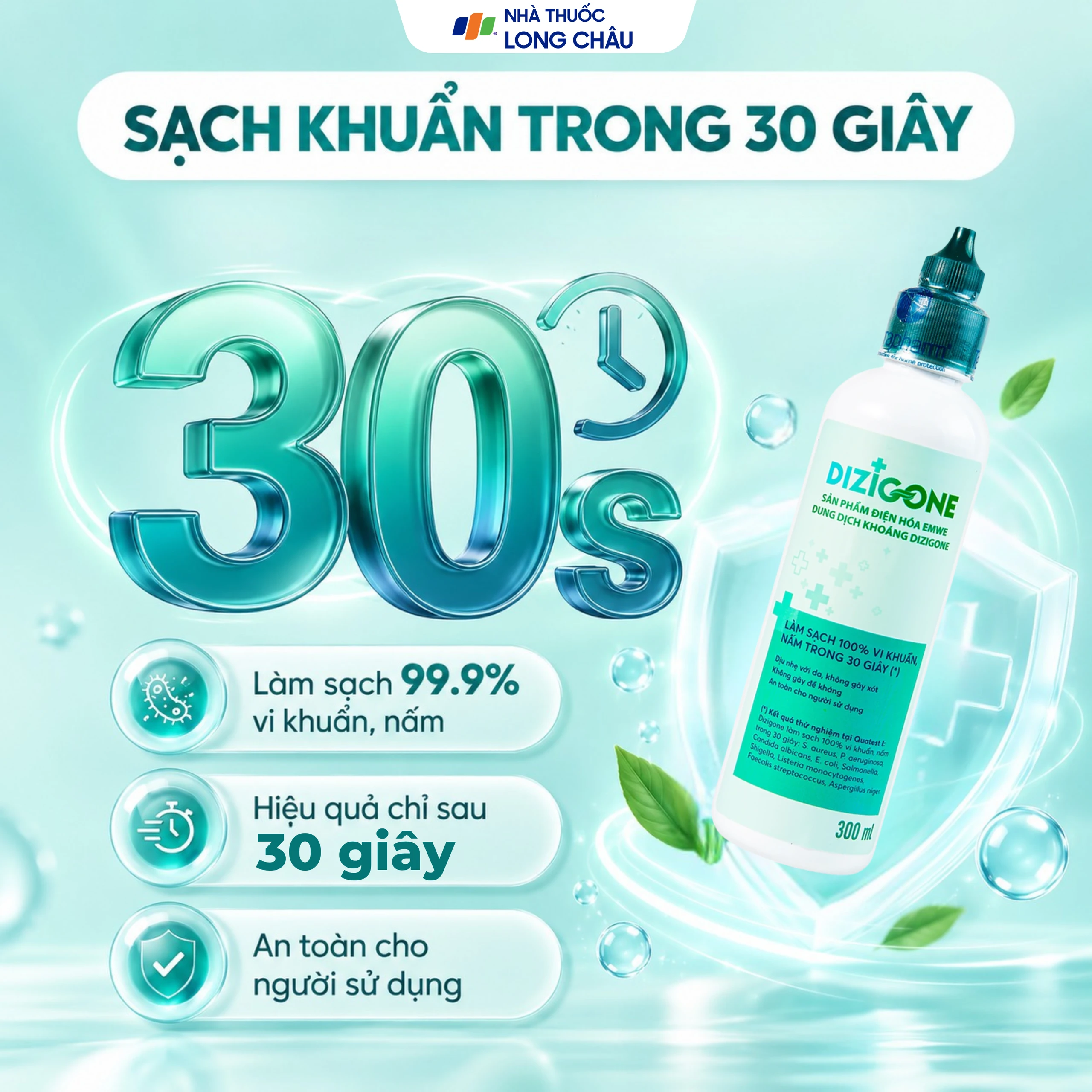 Dung dịch kháng khuẩn Dizigone Terrapharm tiêu diệt vi khuẩn, vi nấm (300ml) 6