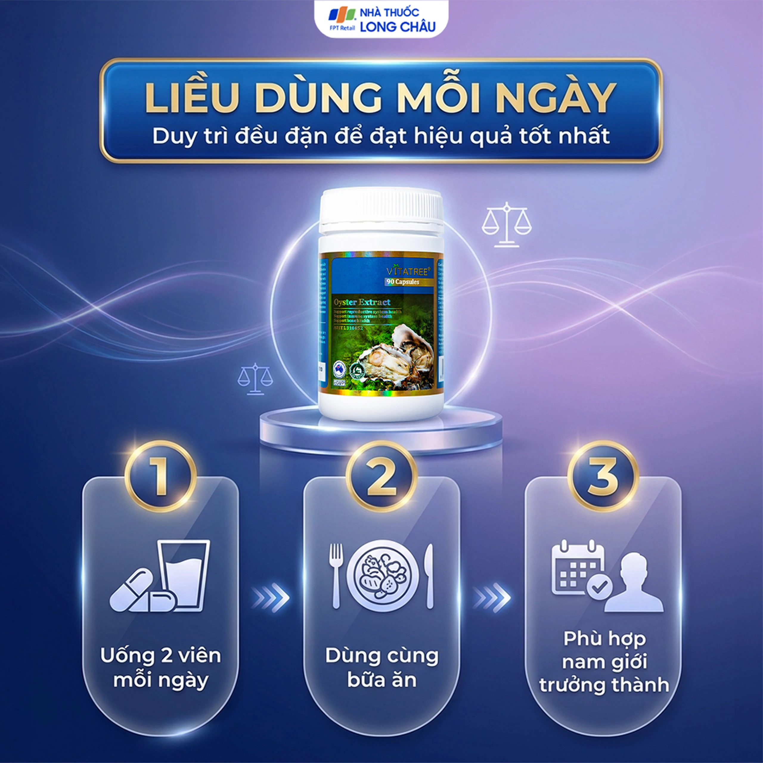 Viên uống hỗ trợ duy trì sức khỏe sinh sản cho nam giới Vitatree Oyster Extract (90 viên) 5