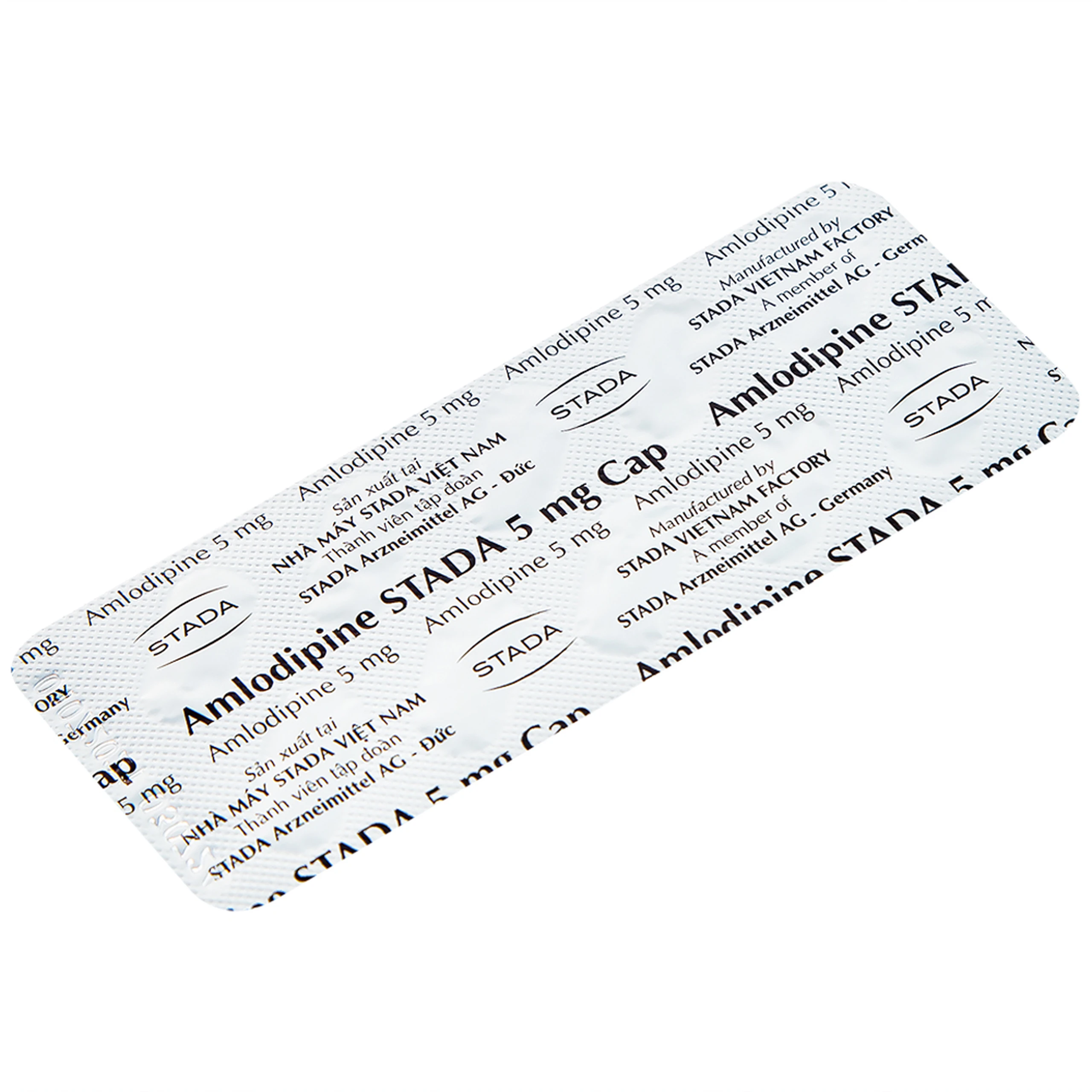Thuốc Amlodipine Stada 5mg Cap điều trị tăng huyết áp, đau thắt ngực (3 vỉ x 10 viên)