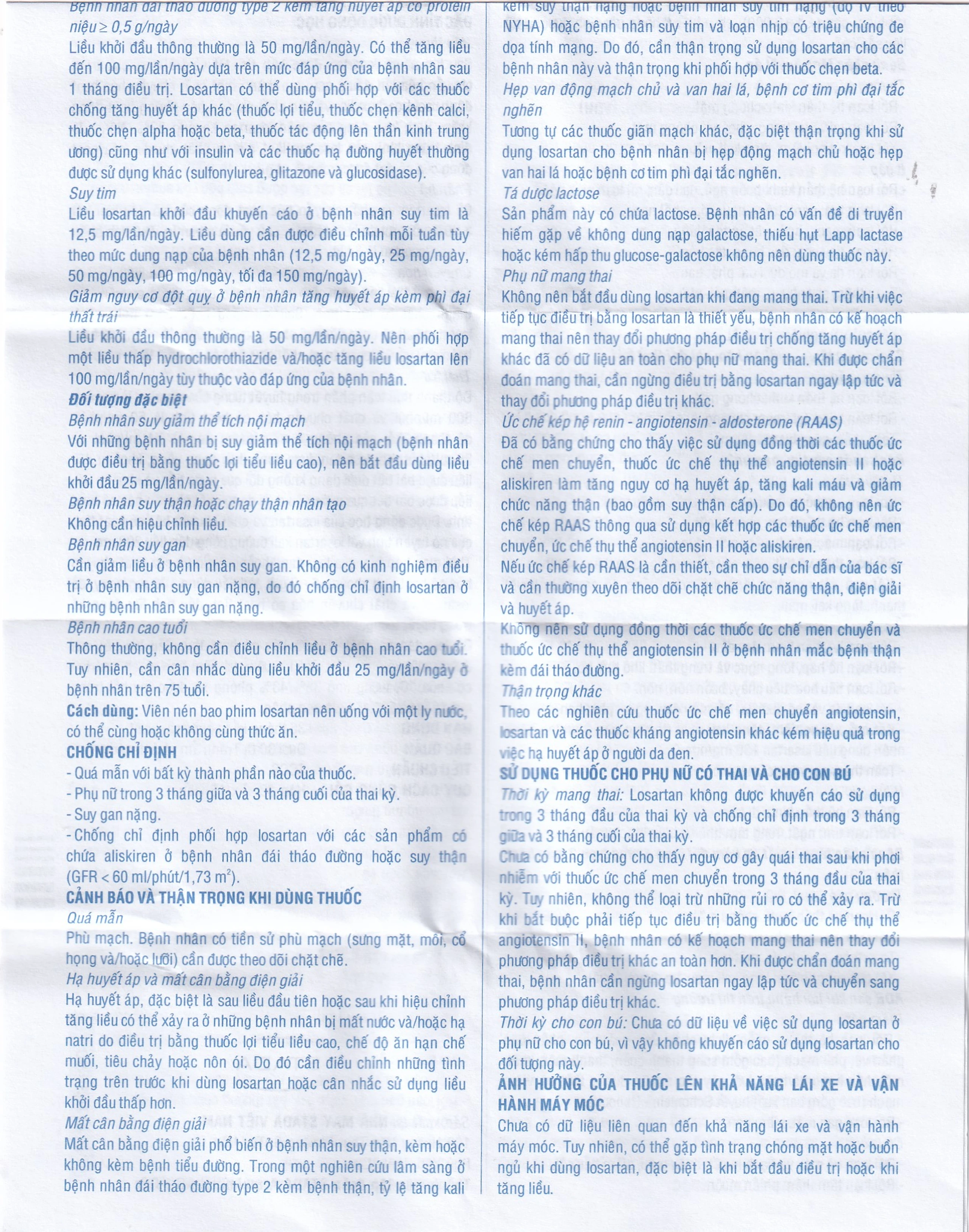 Viên nén Losartan Stada 25mg điều trị tăng huyết áp, giảm nguy cơ đột quỵ (2 vỉ x 15 viên)