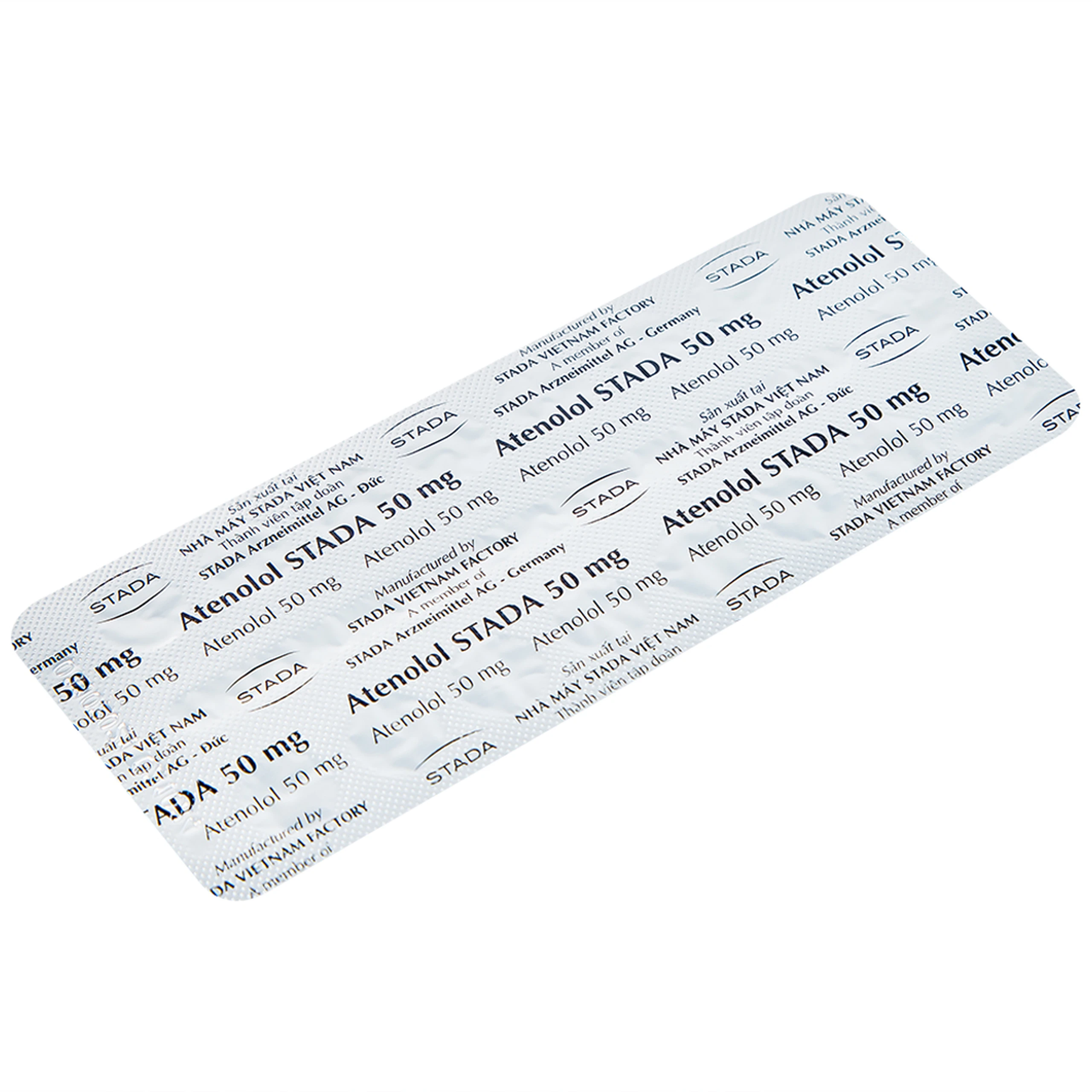 Thuốc Atenolol Stada 50mg điều trị tăng huyết áp, đau thắt ngực (2 vỉ x 15 viên)