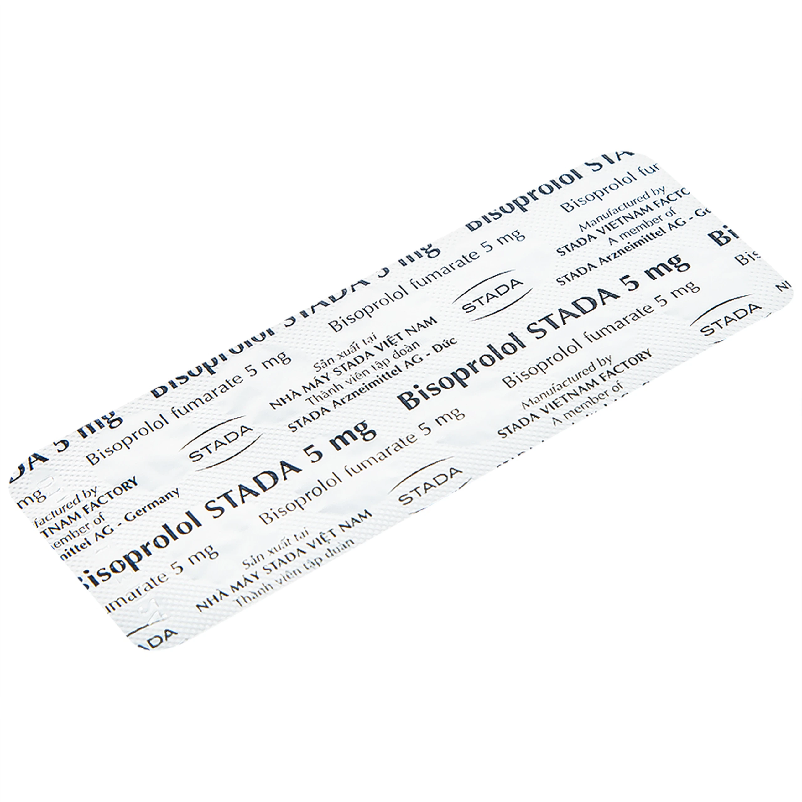 Thuốc Bisoprolol Stada 5mg điều trị tăng huyết áp, đau thắt ngực mạn tính ổn định (3 vỉ x 10 viên)