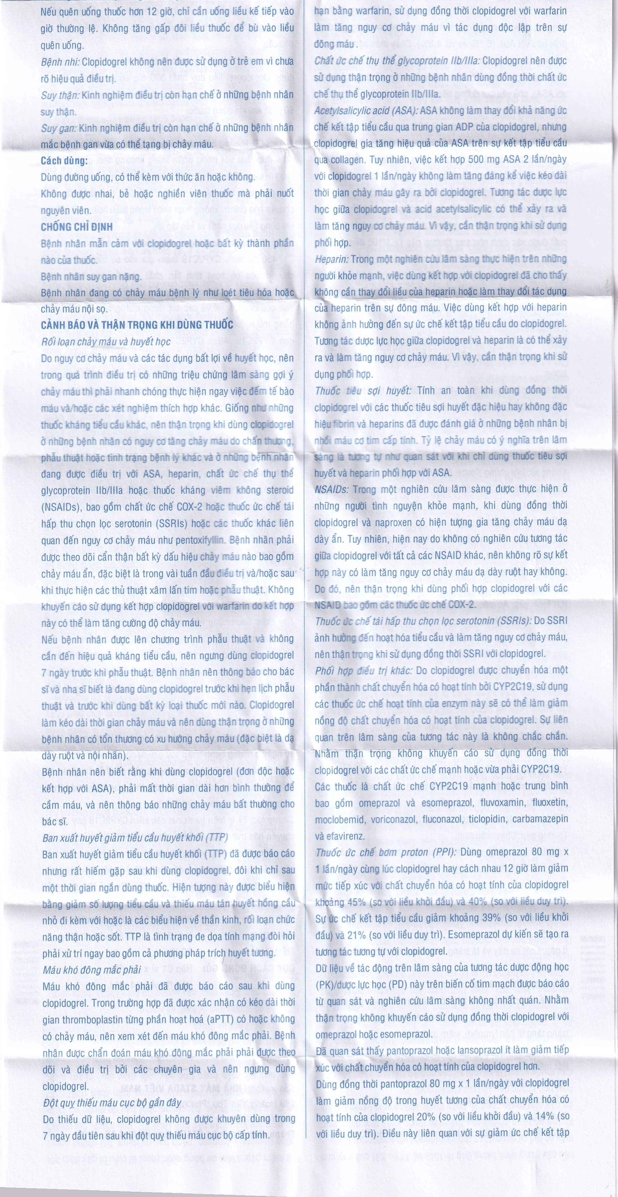 Thuốc Clopidogrel Stada 75mg dự phòng biến cố do huyết khối động mạch (2 vỉ x 14 viên)