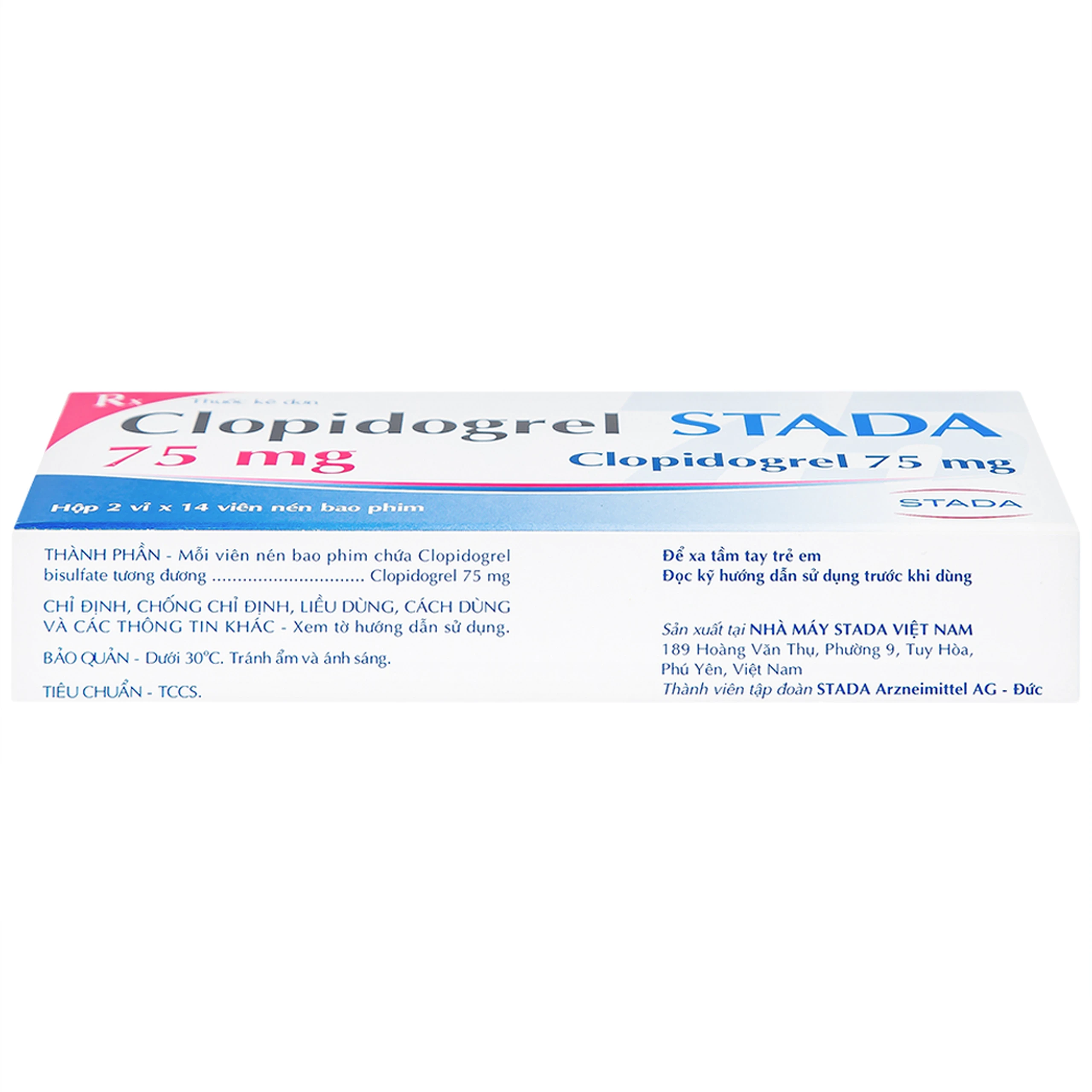 Thuốc Clopidogrel Stada 75mg dự phòng biến cố do huyết khối động mạch (2 vỉ x 14 viên)