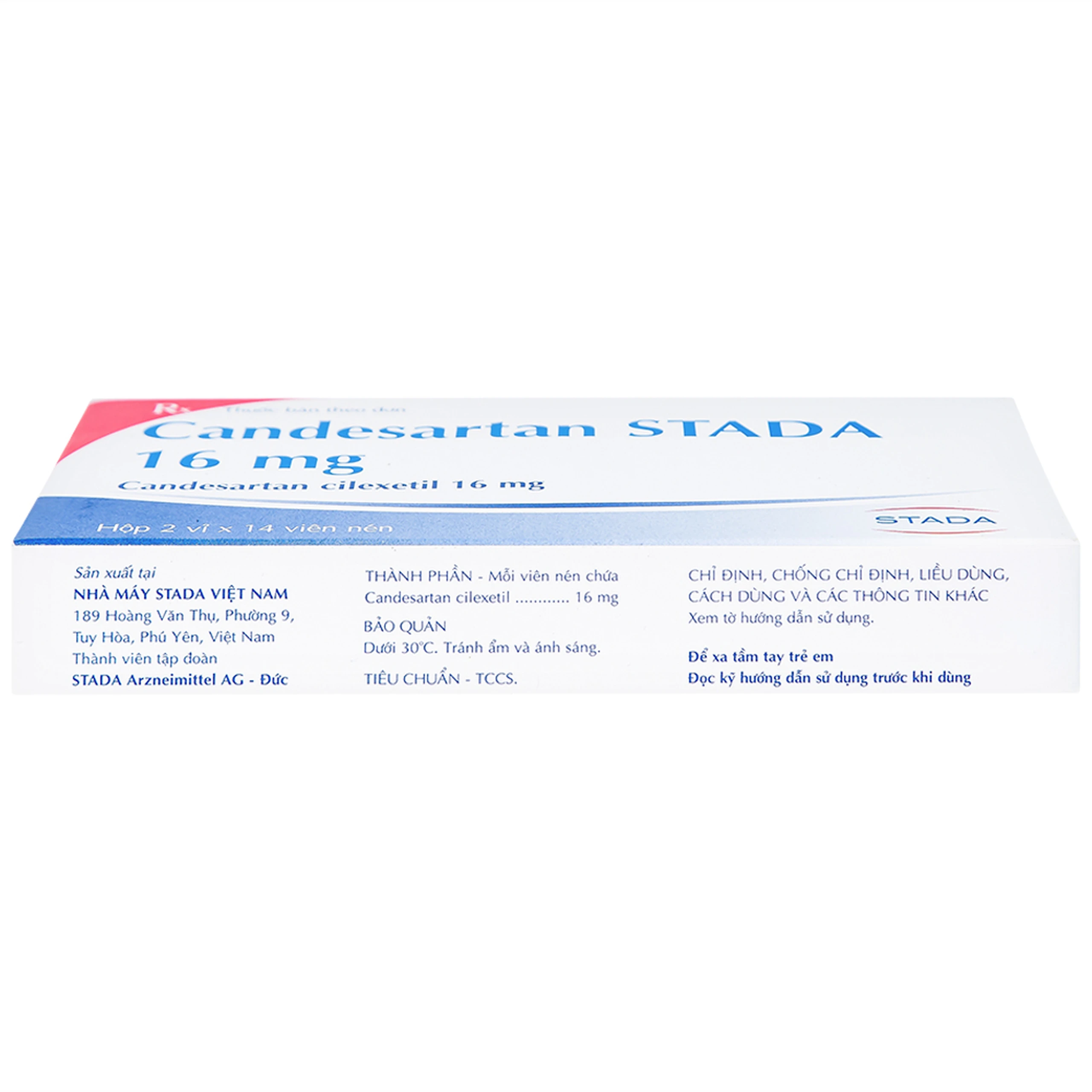 Thuốc Candesartan Stada 16mg điều trị tăng huyết áp vô căn, suy tim (2 vỉ x 14 viên)