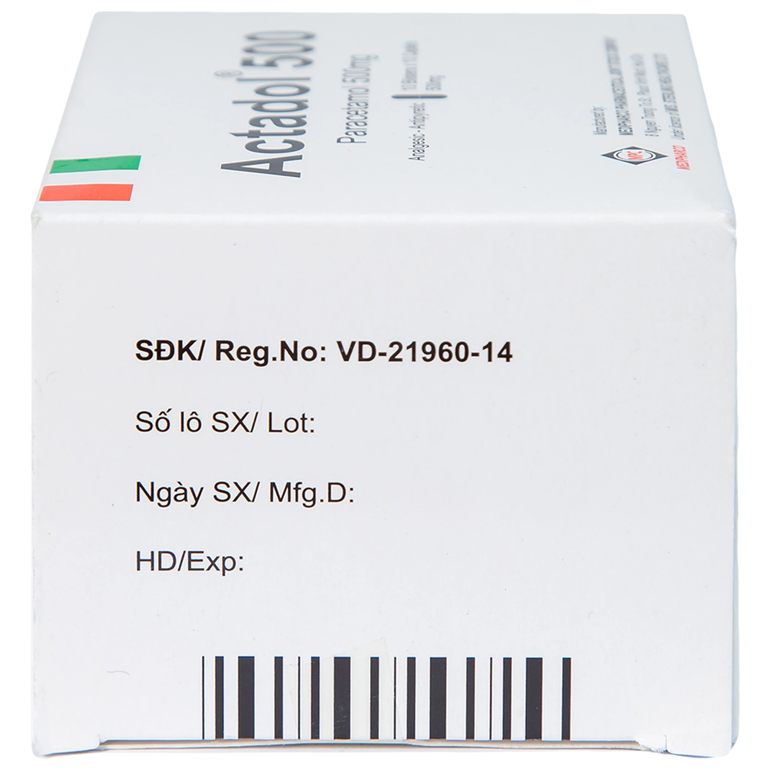 Thuốc Actadol 500 Medipharco điều trị các chứng đau và sốt từ nhẹ đến vừa (10 vỉ x 10 viên)