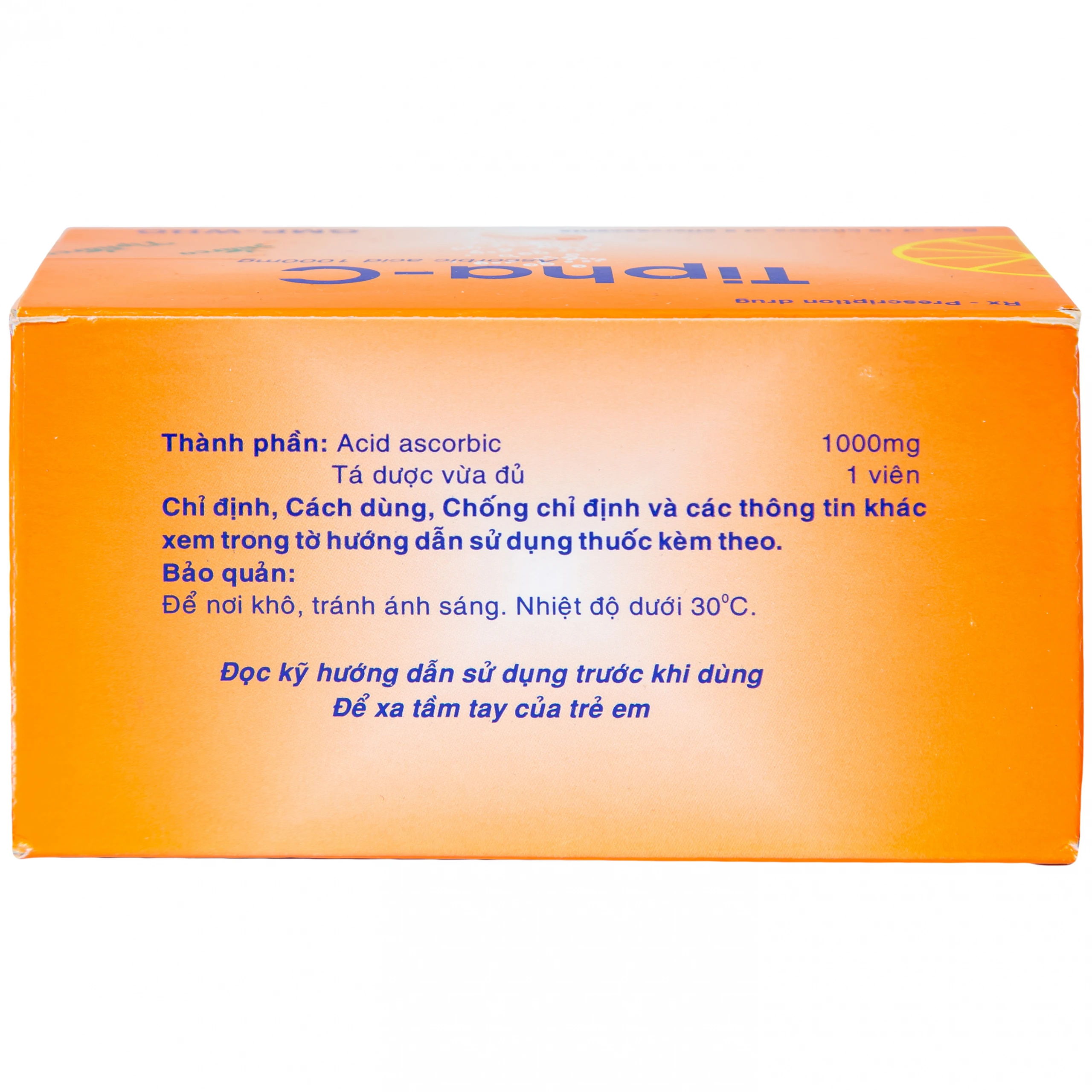 Viên sủi Tipha-C 1000mg Tipharco điều trị thiếu vitamin C (10 vỉ x 2 viên)