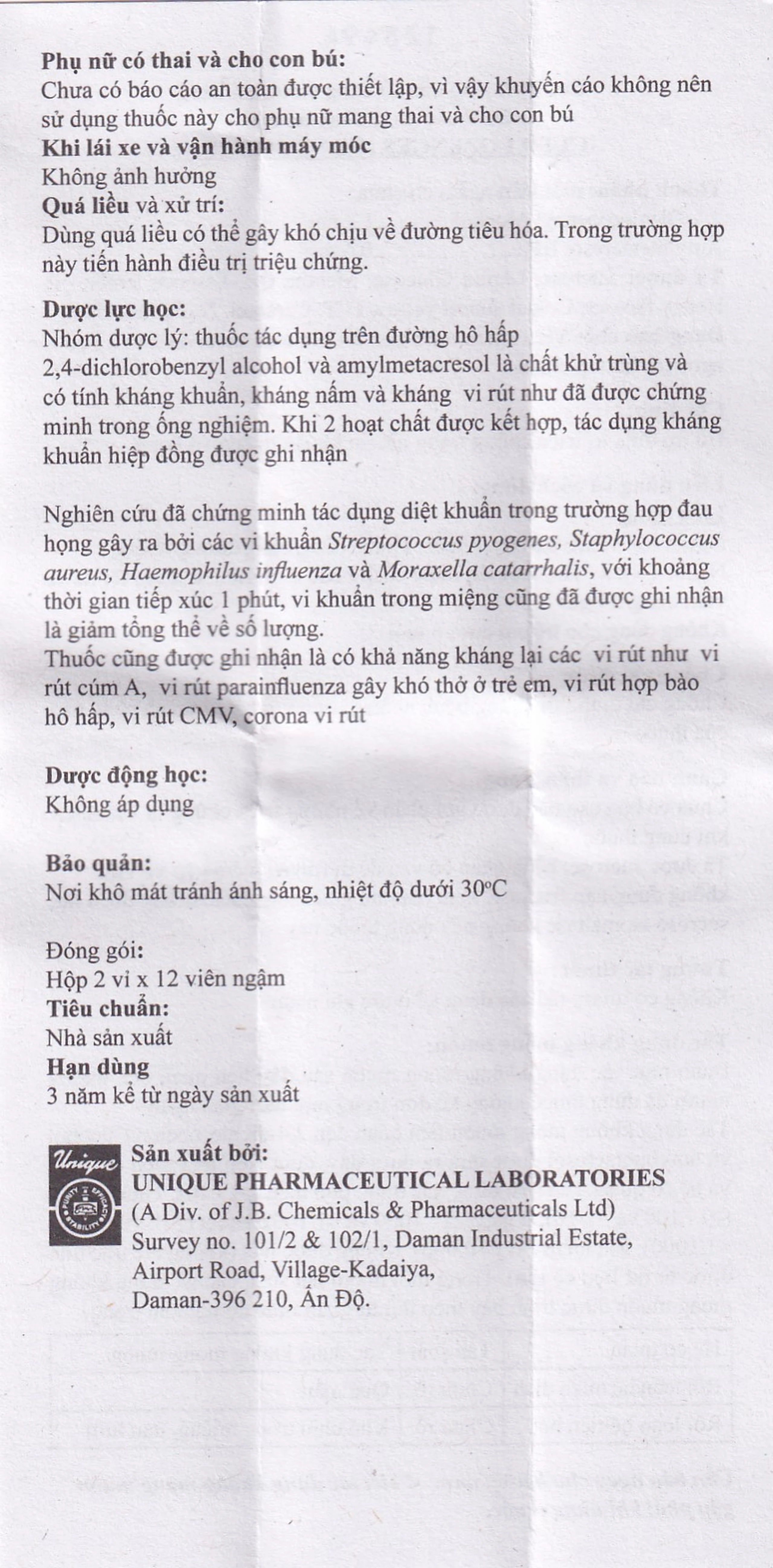 Viên ngậm Cufo vị mật ong chanh hỗ trợ điều trị triệu chứng trong nhiễm khuẩn miệng và họng (2 vỉ x 12 viên)