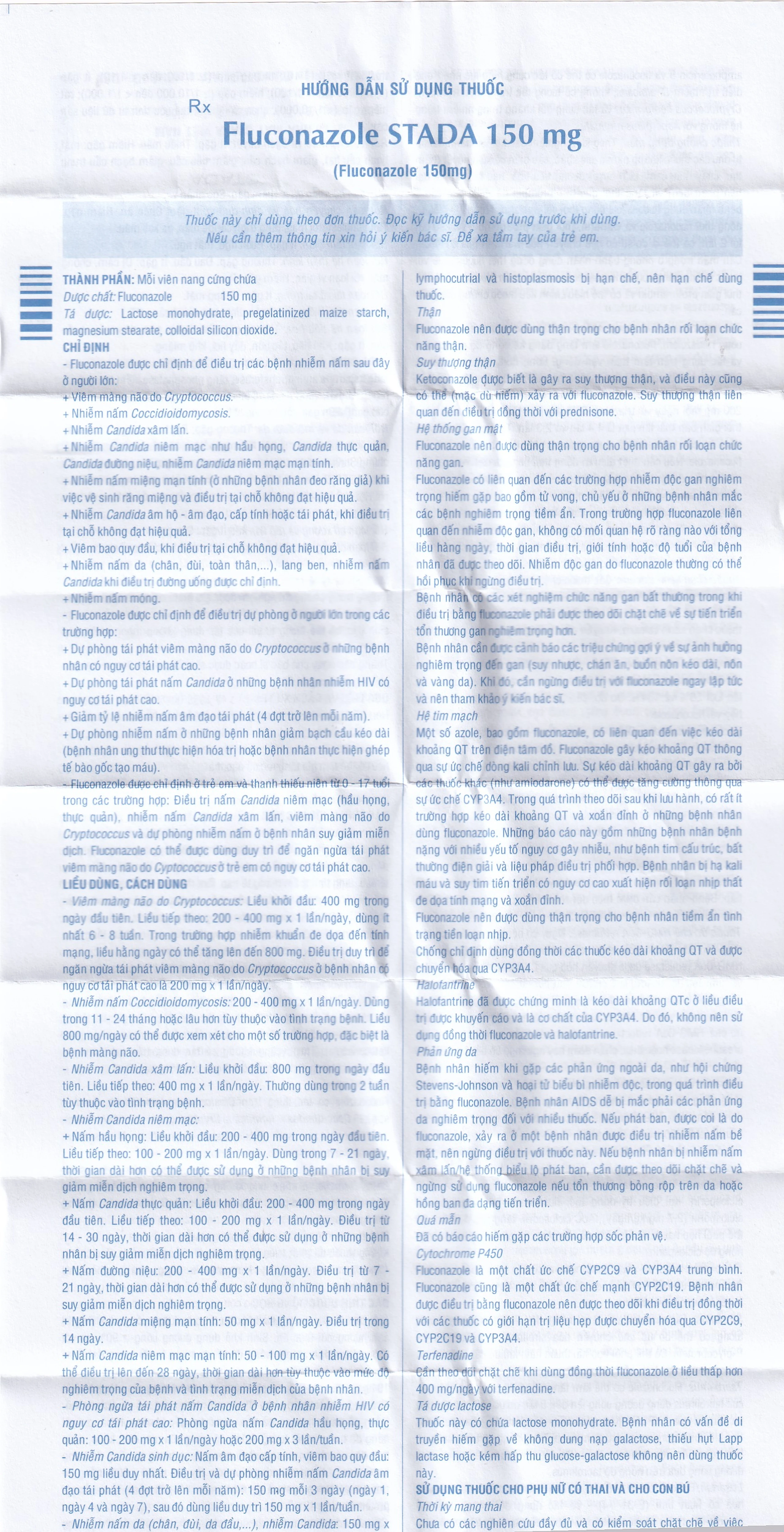 Thuốc Fluconazole Stada 150mg điều trị nhiễm nấm (1 vỉ x 1 viên)