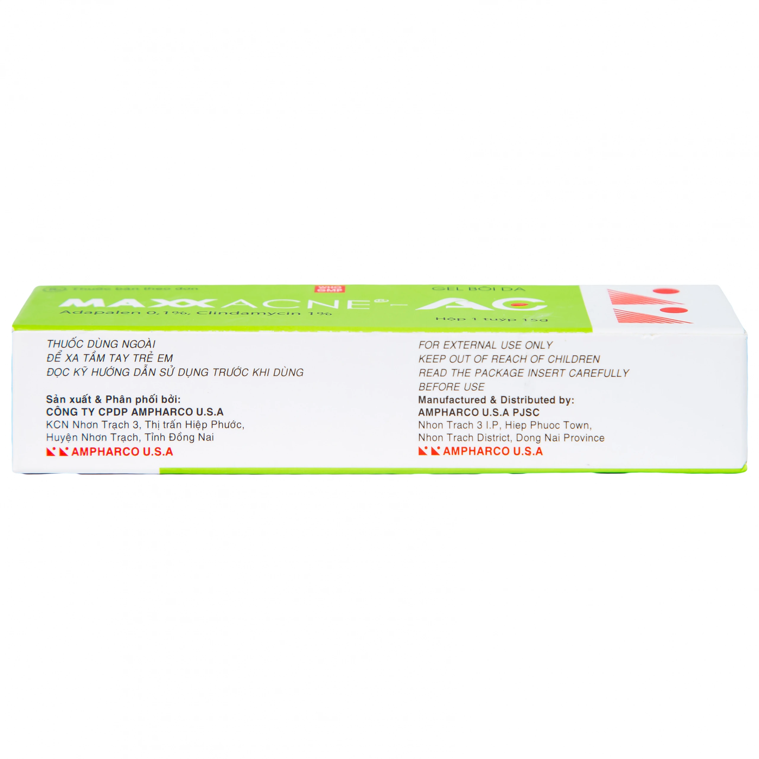 Gel bôi da Maxx Acne-AC Ampharco U.S.A điều trị mụn trứng cá (15g)