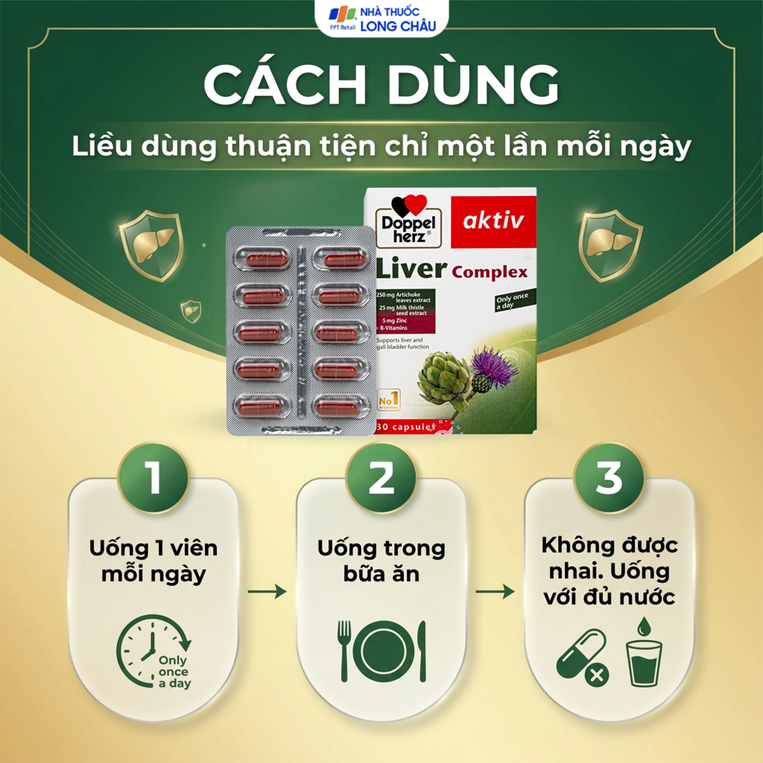 Viên uống hỗ trợ cải thiện chức năng gan Liver Complex Doppelherz (3 vỉ x 10 viên) 5