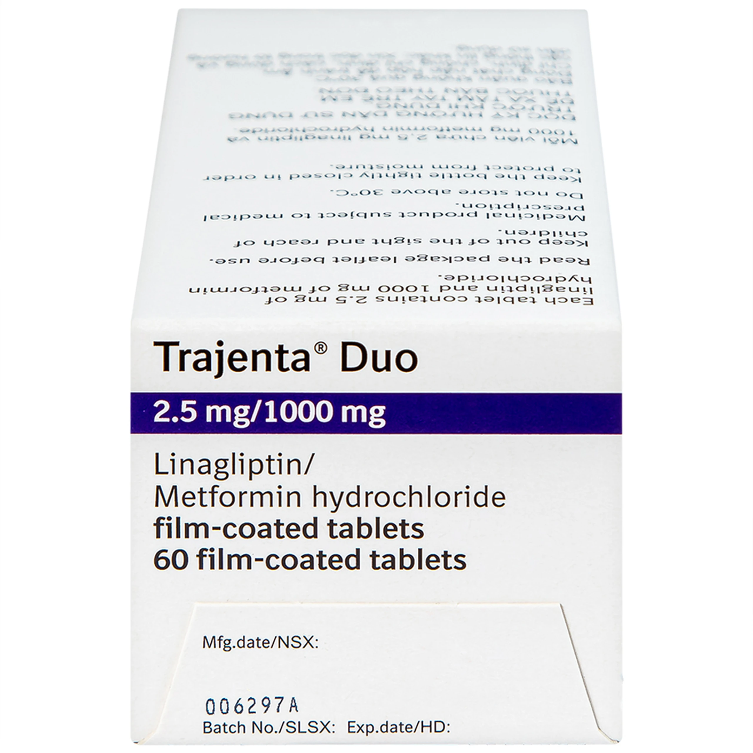 Thuốc Trajenta Duo 2.5mg/1000mg Boehringer điều trị đái tháo đường típ 2 (60 viên)