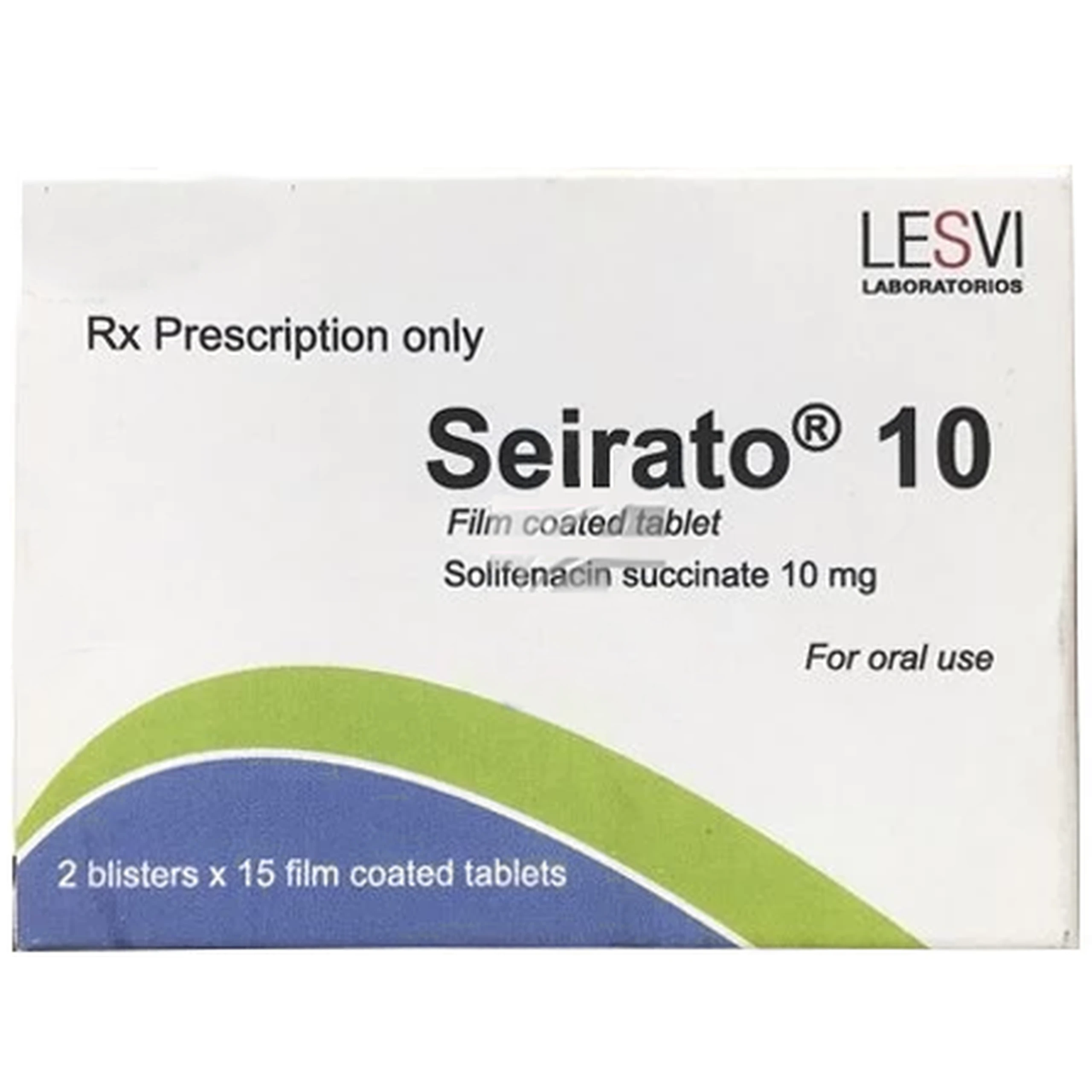 Thuốc Seirato 10 Lesvi điều trị triệu chứng tiểu không tự chủ, tiểu nhiều lần và tiểu gấp (2 vỉ x 15 viên)