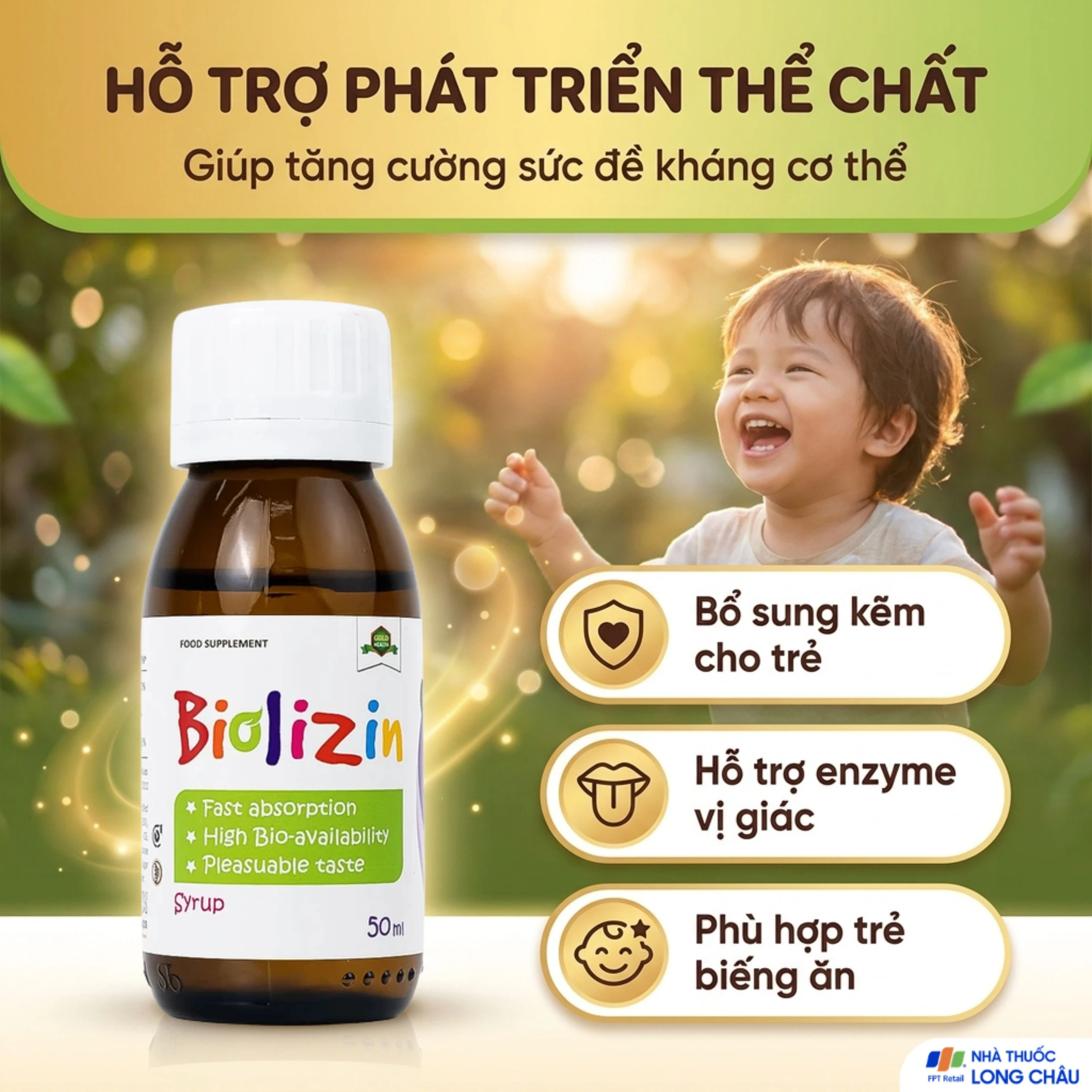 Siro bổ sung kẽm, lysine và vitamin B6 cho trẻ Biolizin (50ml) 3