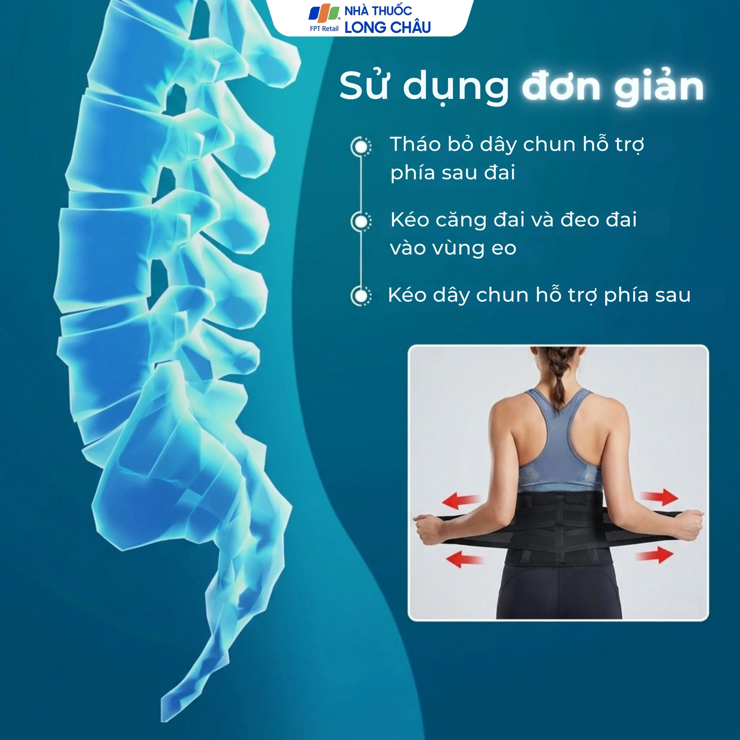 Đai thắt lưng Olumba Orbe size S hỗ trợ giảm đau, cố định cột sống 6