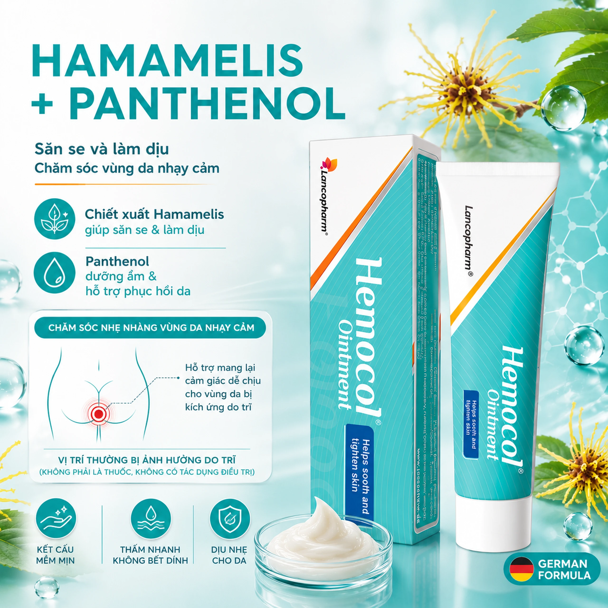 Kem bôi trĩ Hemocol Ointment Lancopharm kháng khuẩn, làm dịu (30g) 5