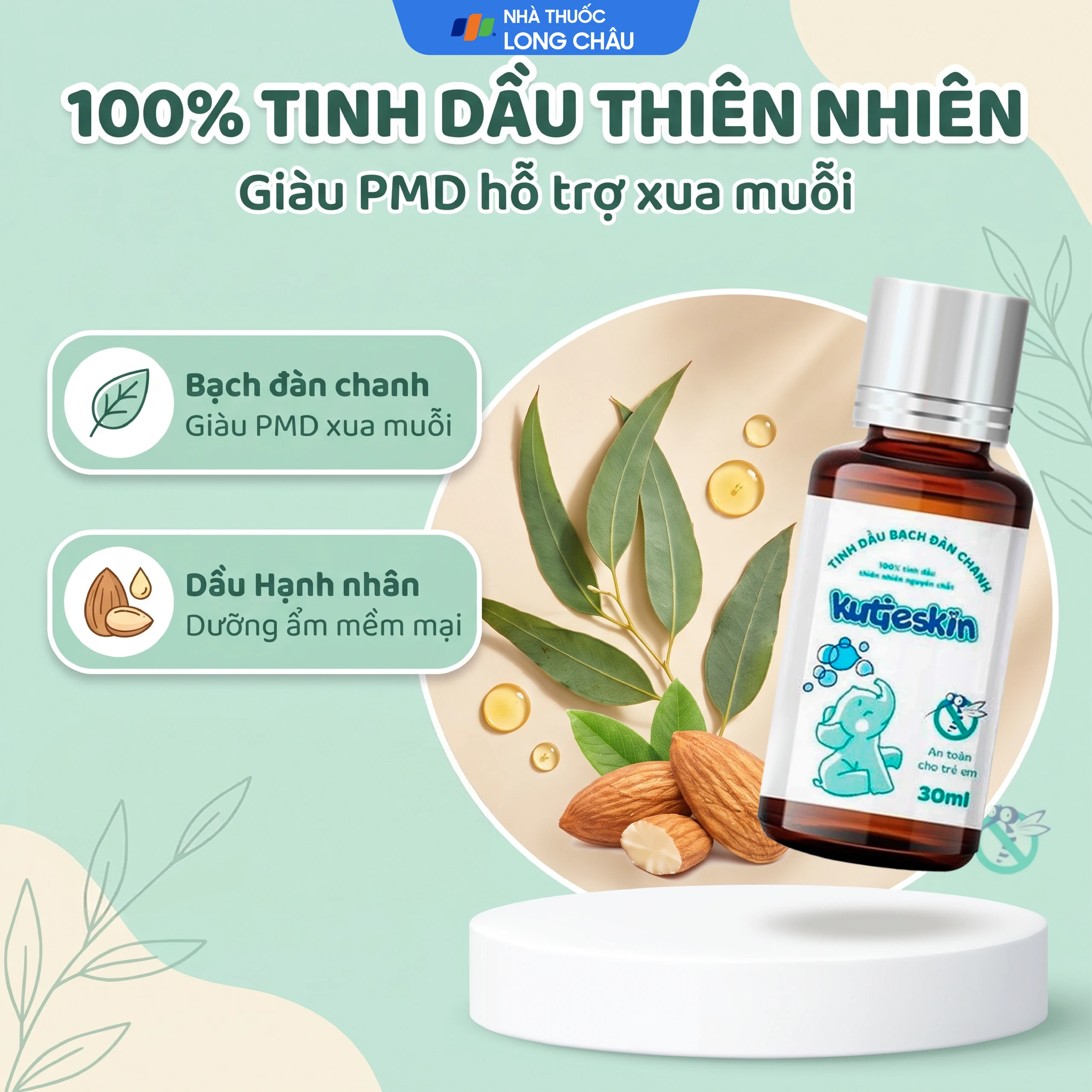 Dầu bôi bạch đàn chanh Kutieskin đuổi muỗi, côn trùng (30ml) 3