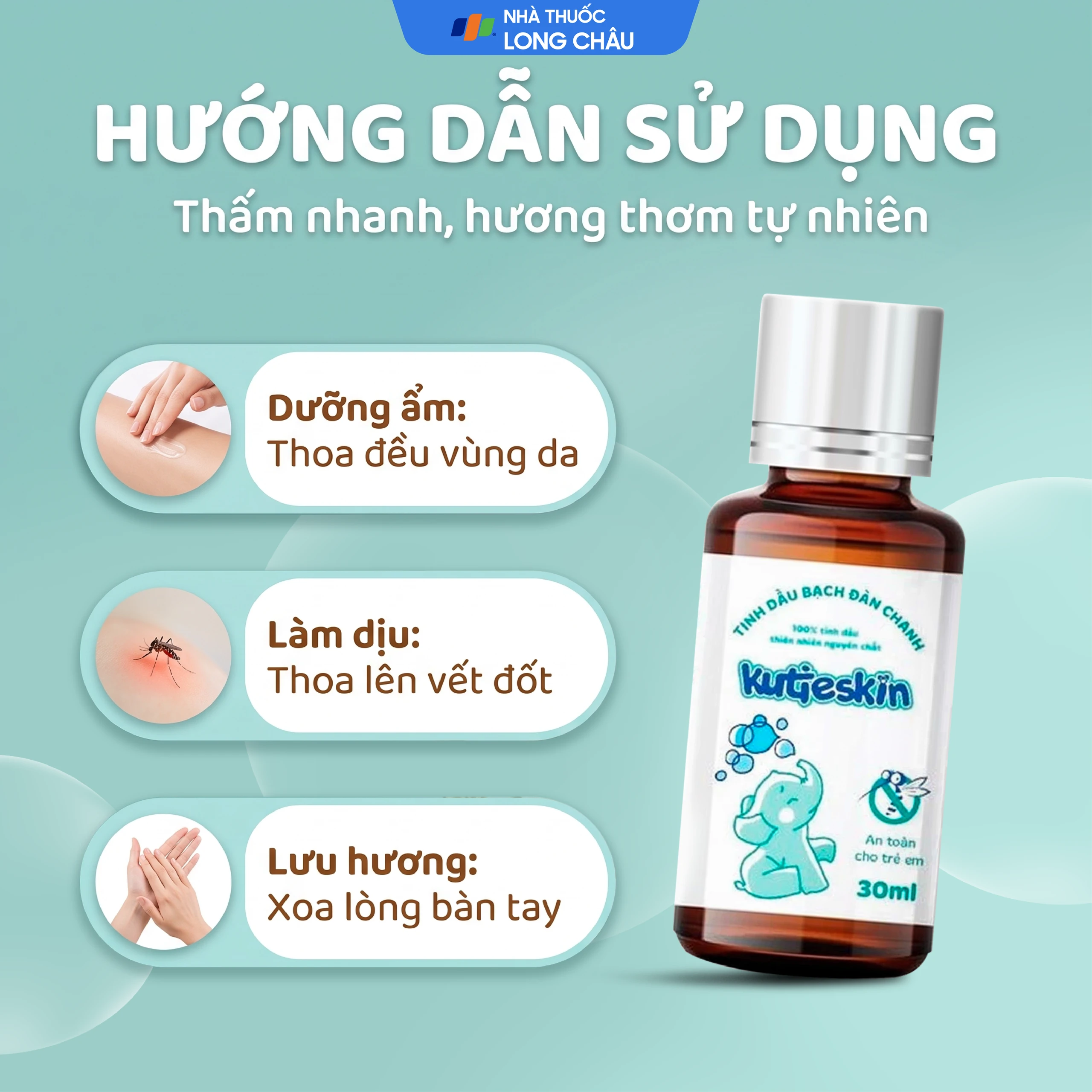 Dầu bôi bạch đàn chanh Kutieskin đuổi muỗi, côn trùng (30ml) 5