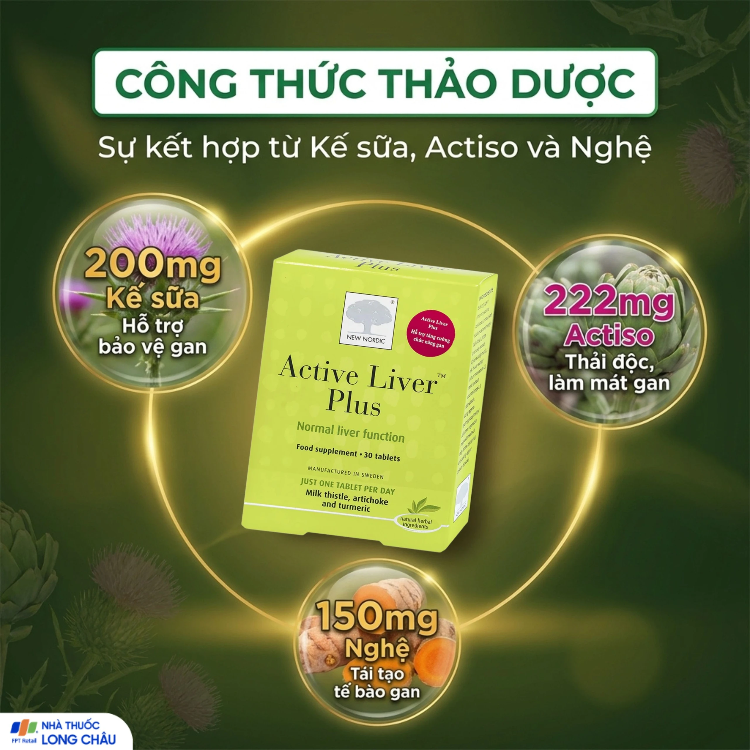 Viên uống hỗ trợ giải độc gan, tăng cường chức năng gan Active Liver Plus New Nordic (2 vỉ x 15 viên) 3