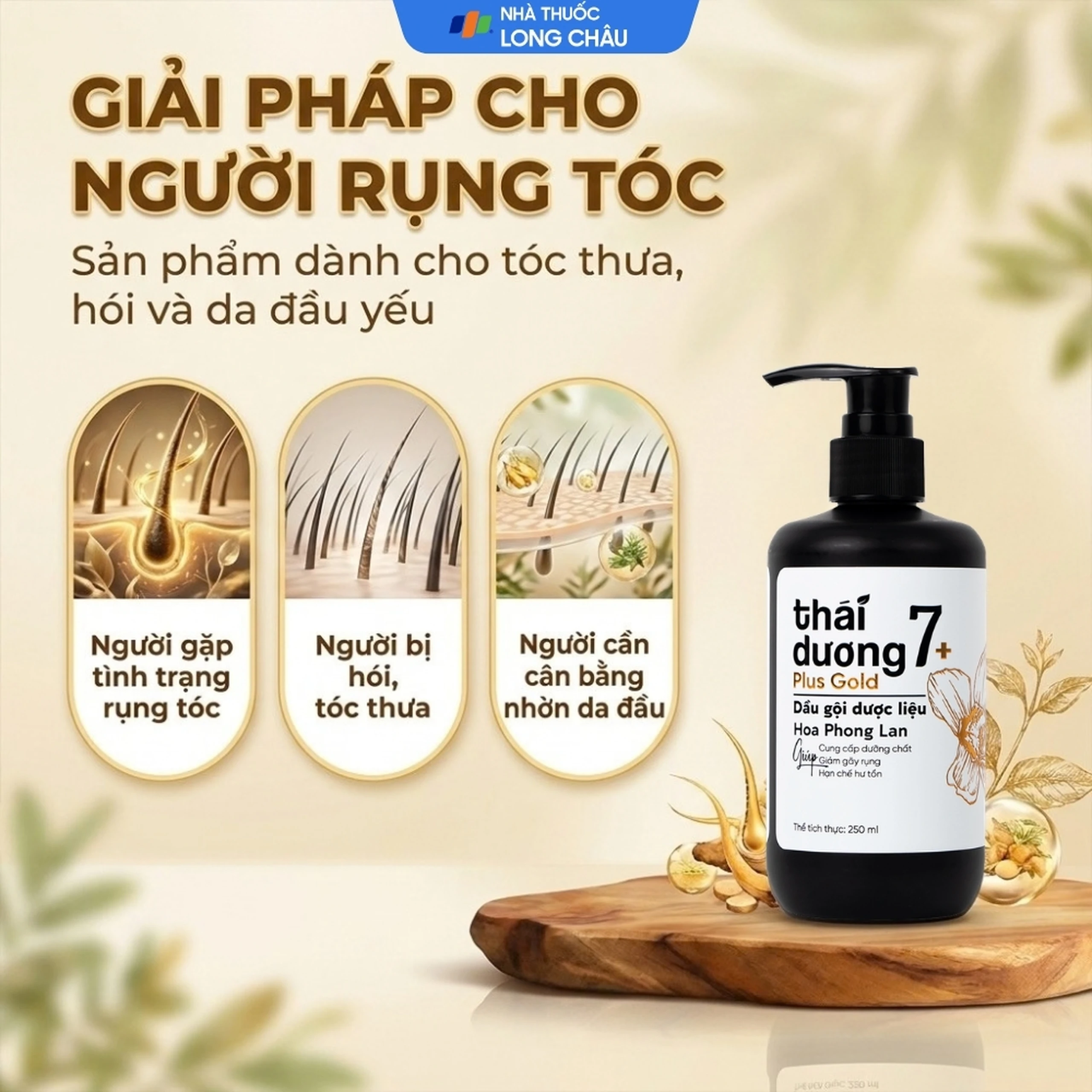 Dầu gội dược liệu Thái Dương 7 Plus Gold ngừa rụng tóc, giảm ngứa 250ml 4