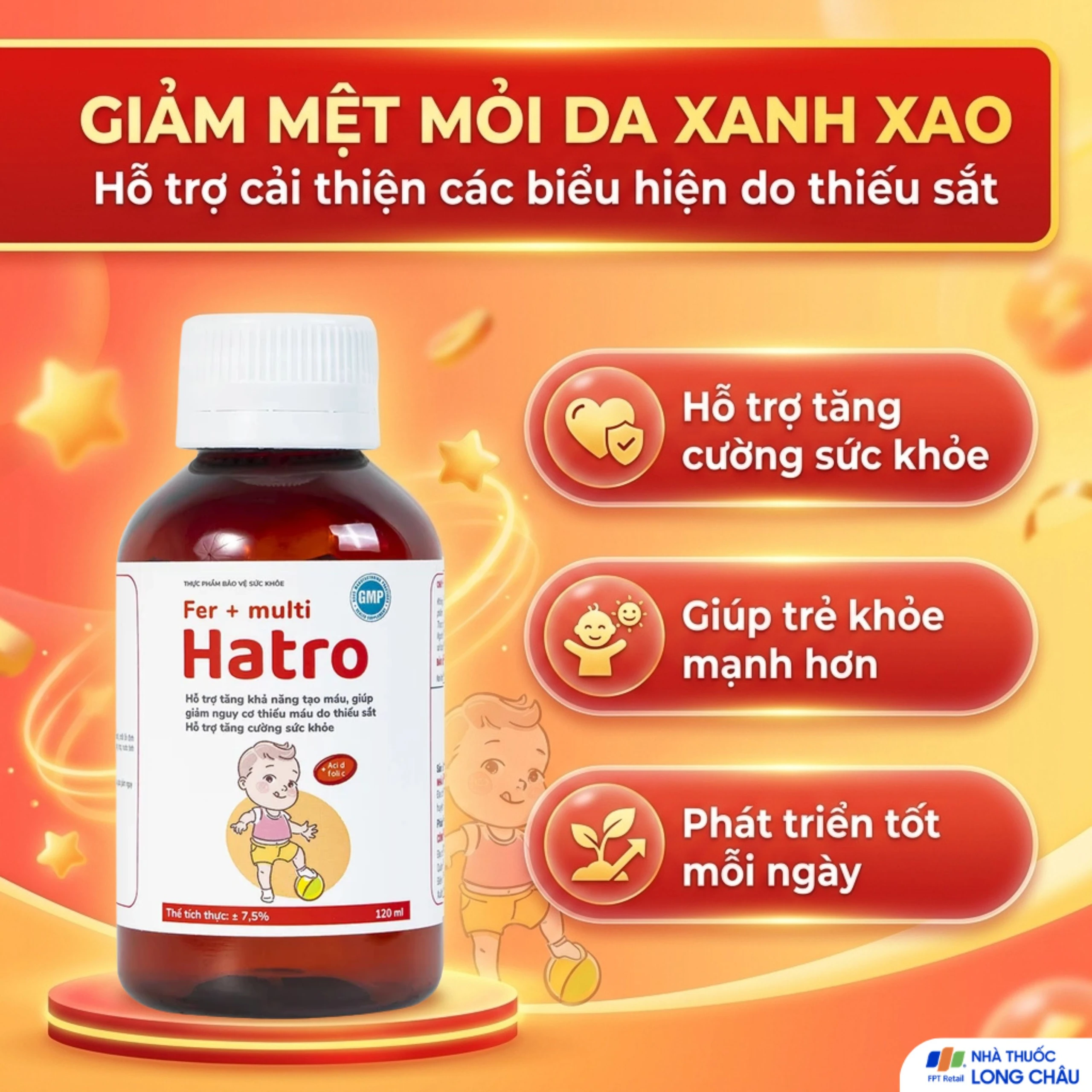 Siro bổ sung sắt và Vitamin nhóm B, giảm nguy cơ thiếu máu cho trẻ Fer + Multi Hatro (120ml) 3