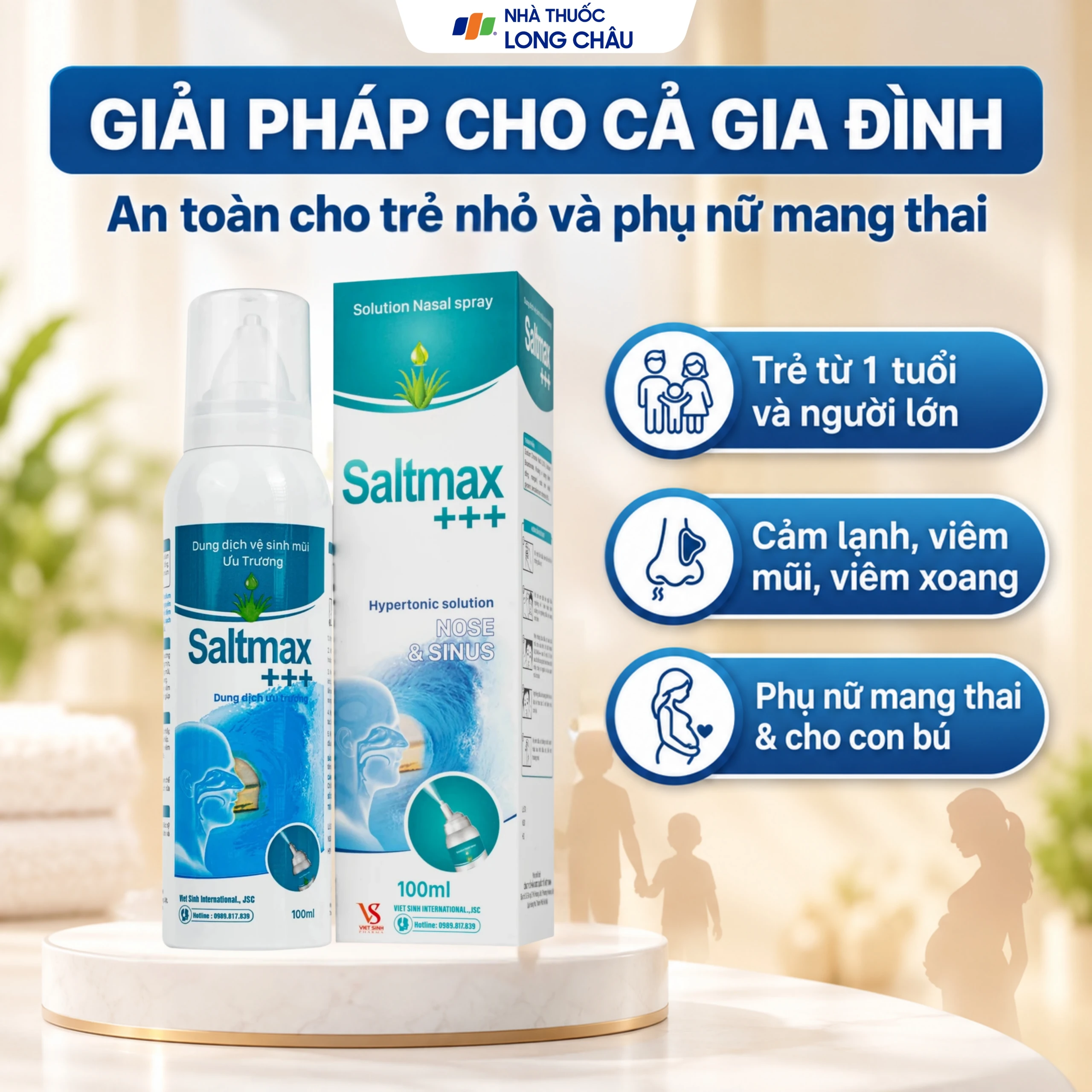 Xịt mũi Saltmax+++ 100ml giúp vệ sinh mũi, làm sạch chất nhầy 4