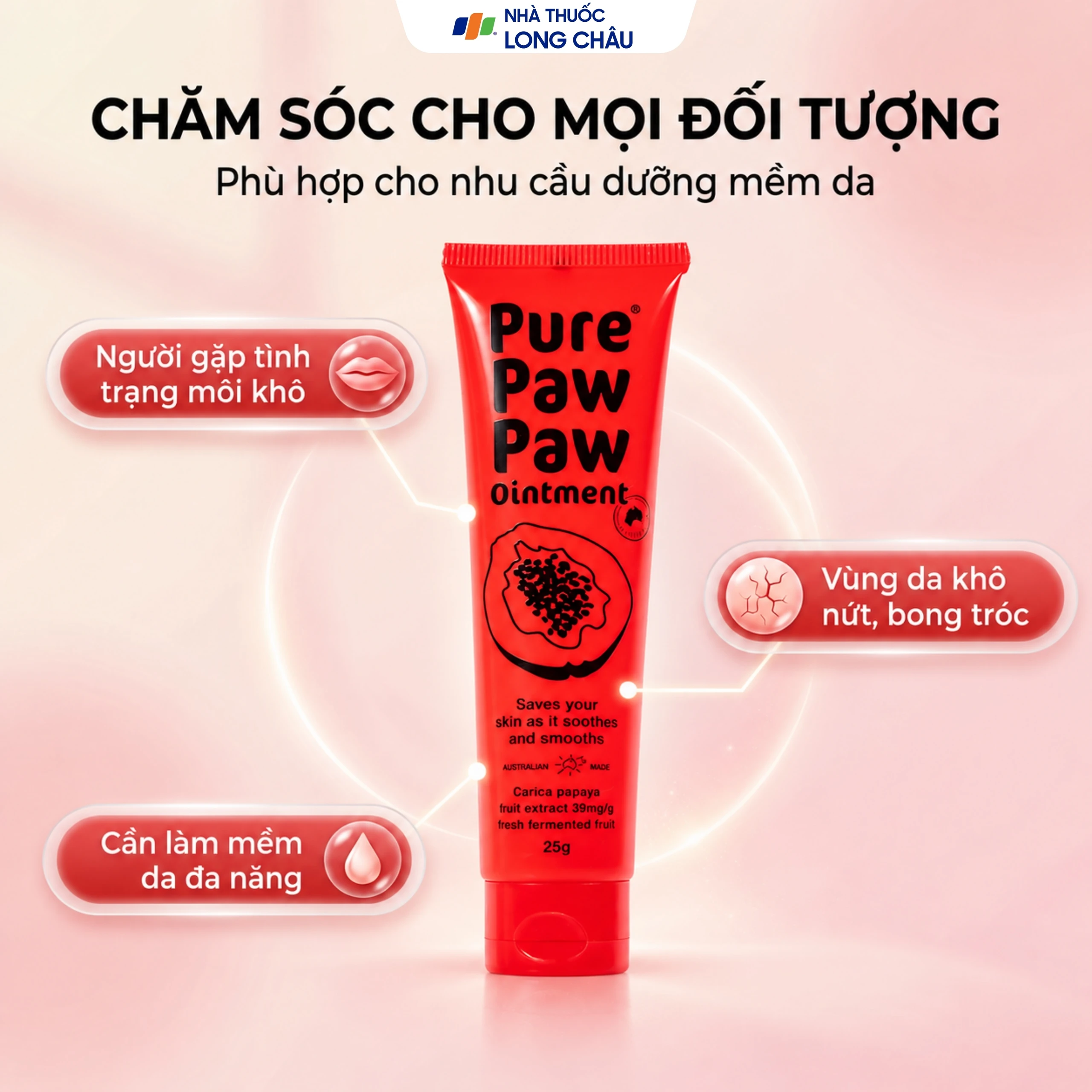 Kem bôi làm dịu da, vết cắn côn trùng Pure Paw Paw Ointment chiết xuất đu đủ 25g 4