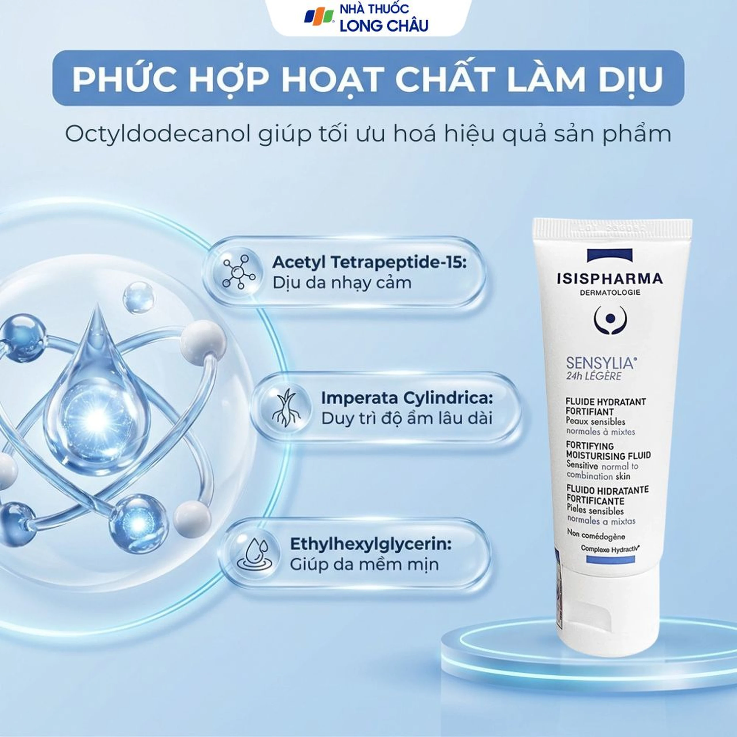 Kem bôi dịu da, dưỡng ẩm ISIS Pharma Sensylia 24h Légère 40ml 3