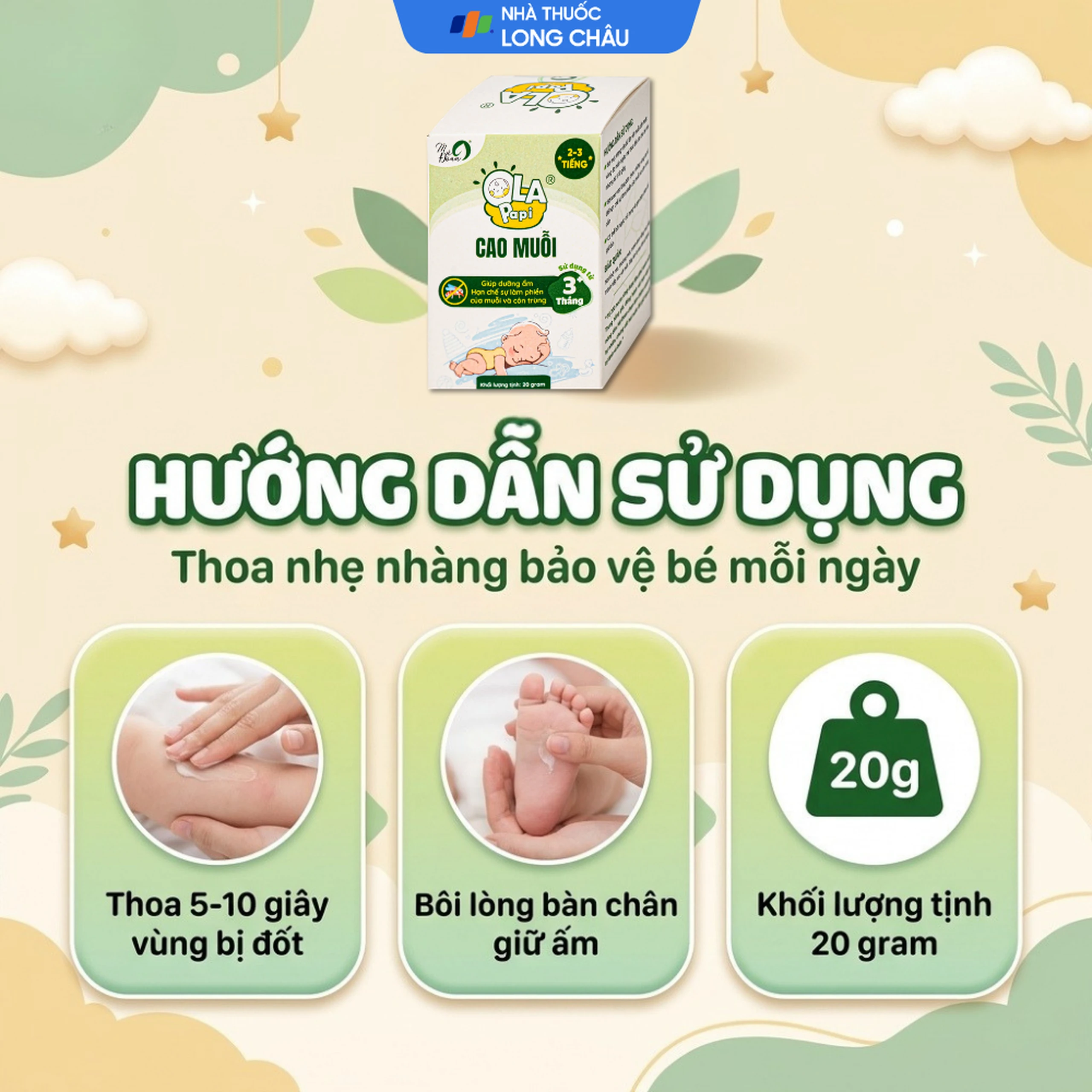 Cao Đuổi Muỗi Cho Bé, Giảm Sưng Tấy Do Côn Trùng Đốt Ola Papi (20g) 5