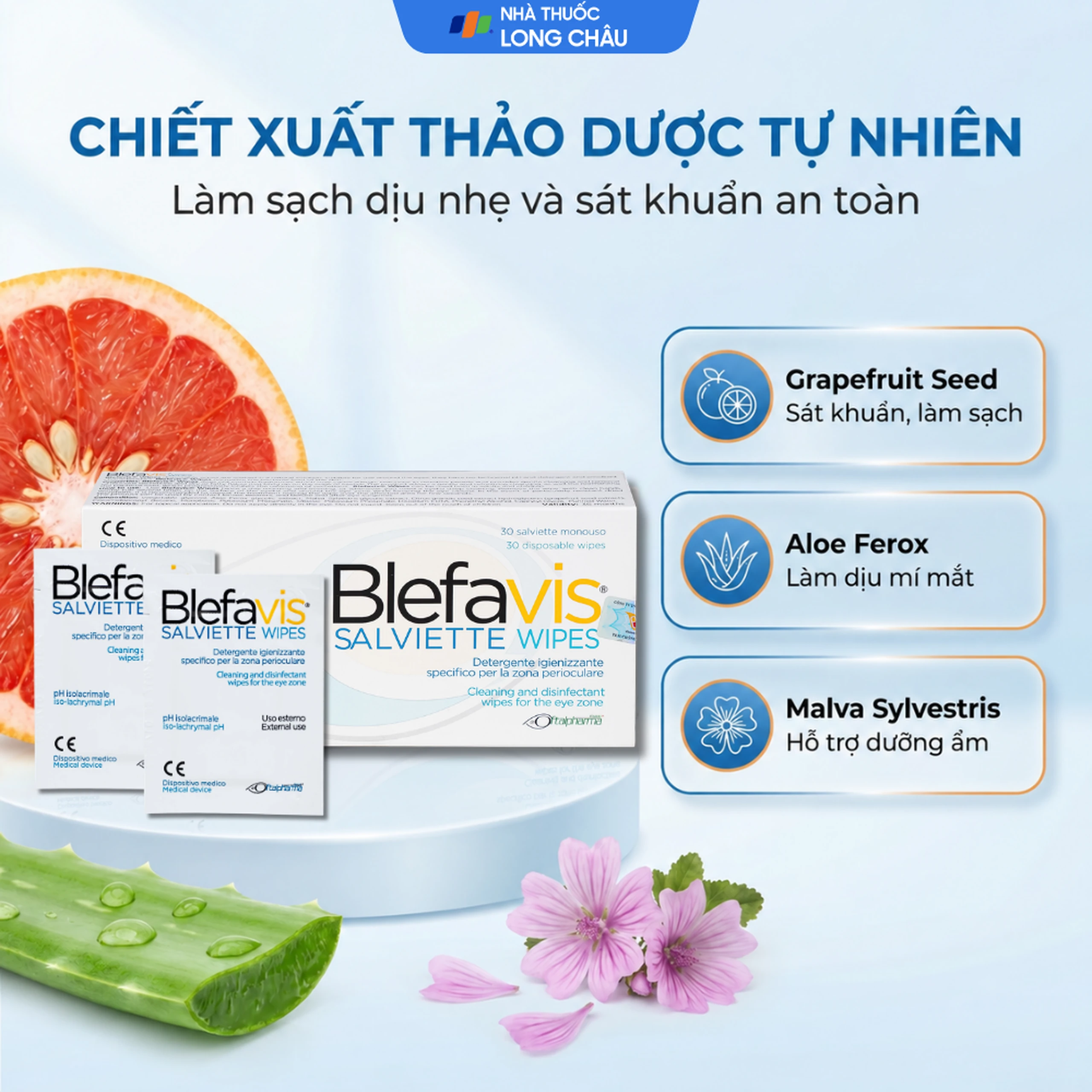 Gạc lau mi mắt Blefavis Wipes (30 miếng) làm sạch mí mắt nhạy cảm, viêm bờ mi, sát khuẩn trước & sau phẫu thuật 3