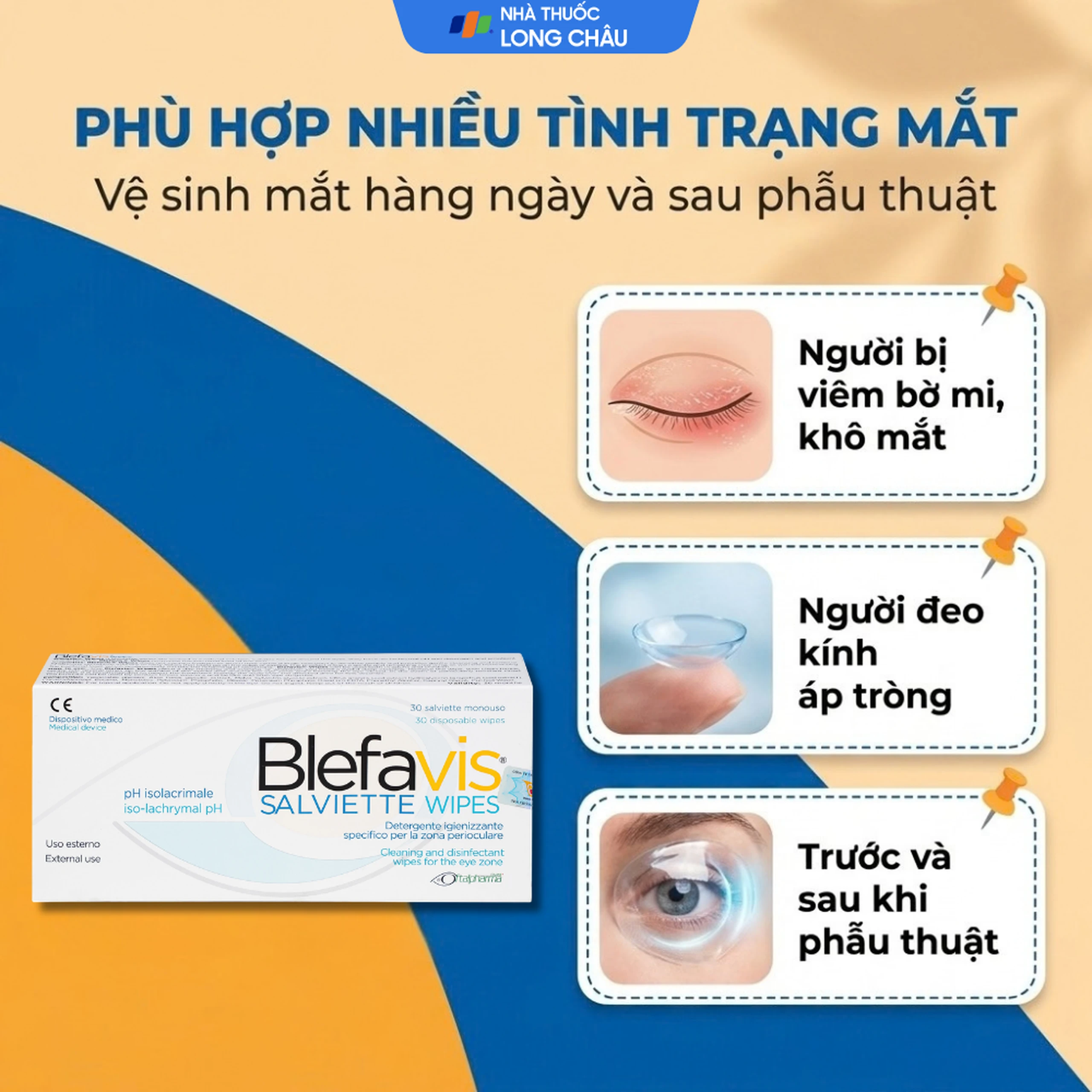 Gạc lau mi mắt Blefavis Wipes (30 miếng) làm sạch mí mắt nhạy cảm, viêm bờ mi, sát khuẩn trước & sau phẫu thuật 4