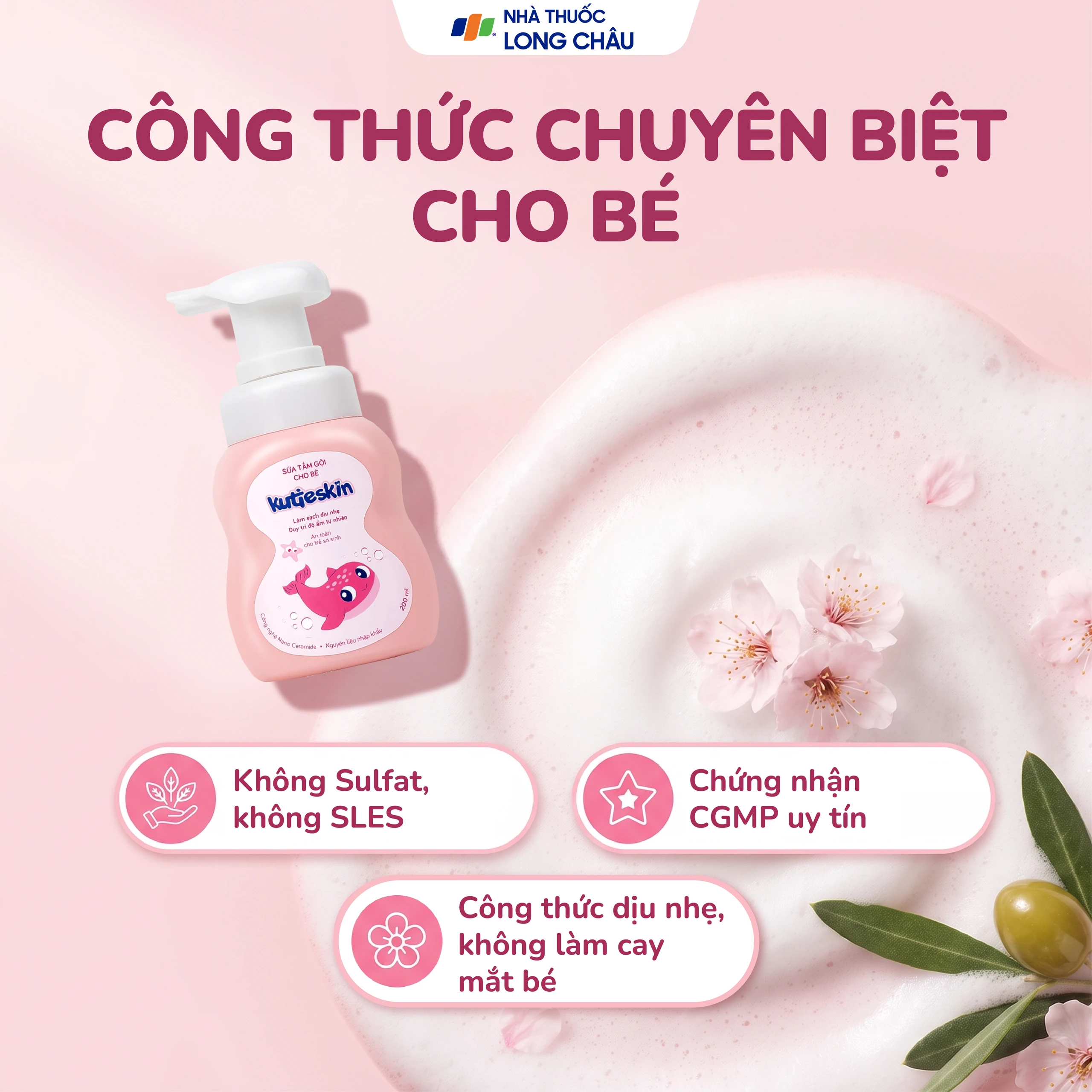 Sữa tắm gội cho bé Kutieskin làm sạch nhẹ nhàng, dưỡng ẩm, an toàn cho da và tóc nhạy cảm của trẻ (200ml) 6