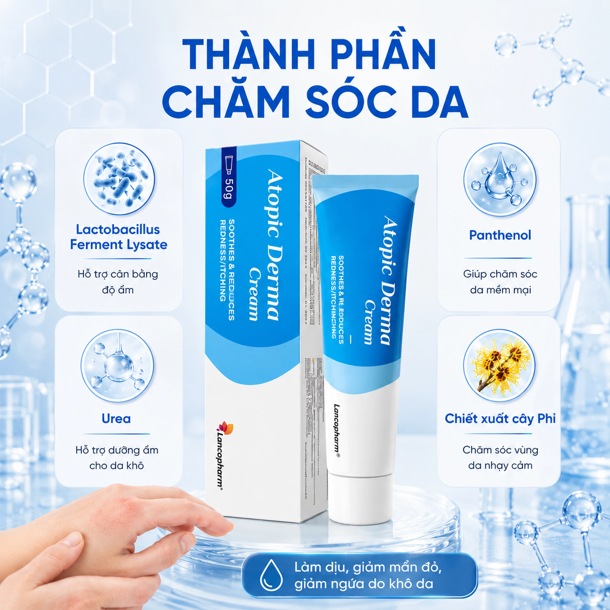 Kem bôi viêm da cơ địa Atopic Derma Cream Lancopharm 50g 5