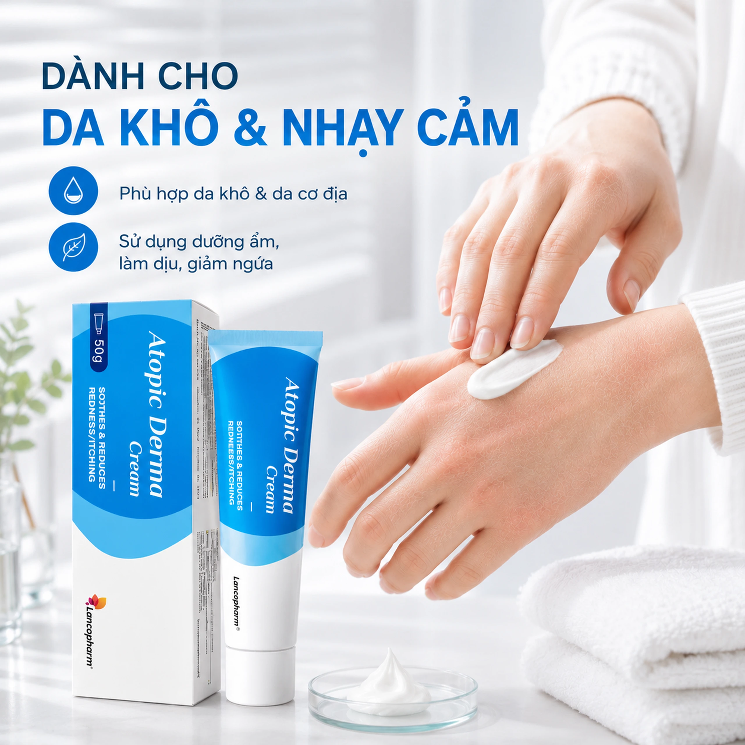Kem bôi viêm da cơ địa Atopic Derma Cream Lancopharm 50g 6