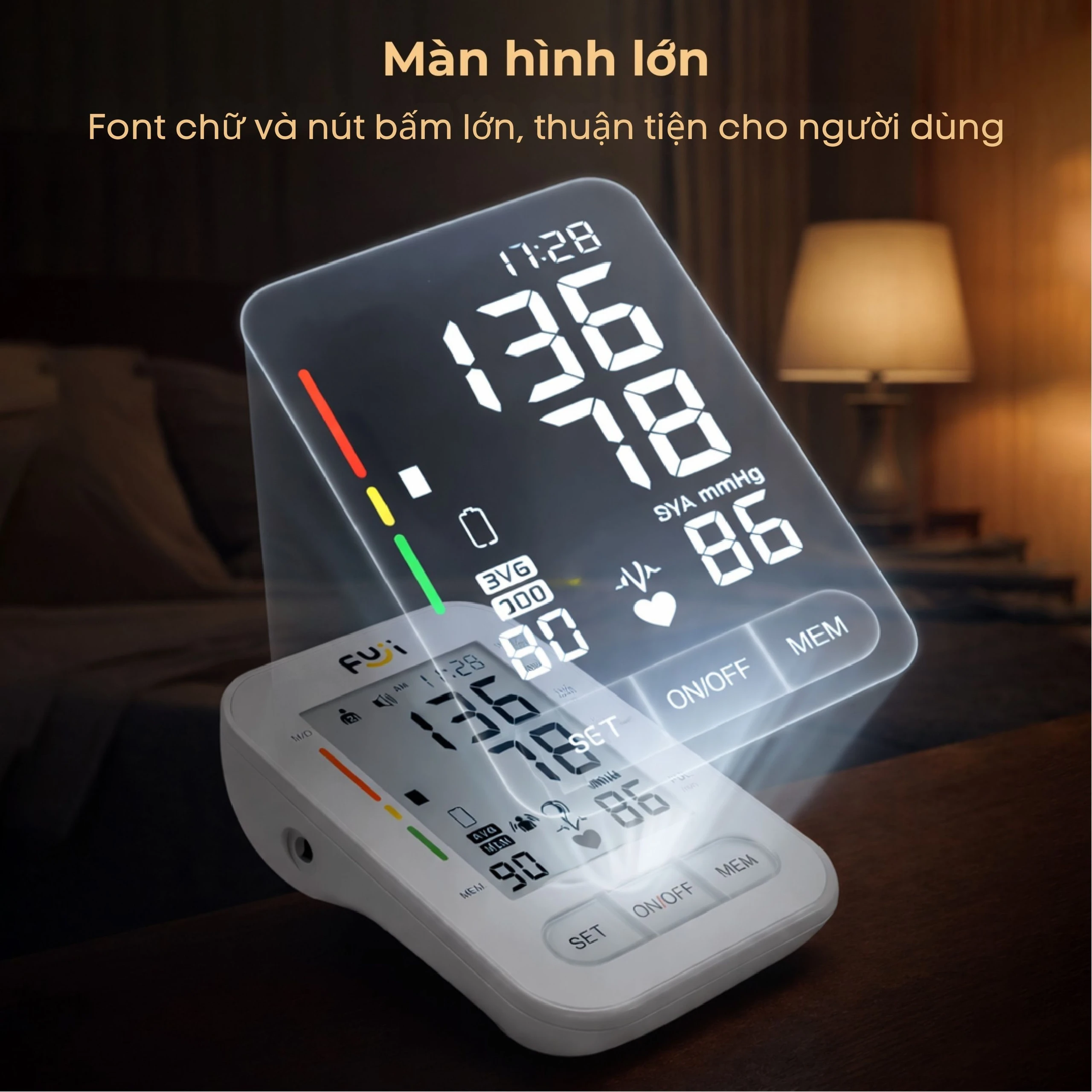 Máy đo huyết áp bắp tay Fuji PG-800B18 hỗ trợ đo huyết áp, nhịp tim