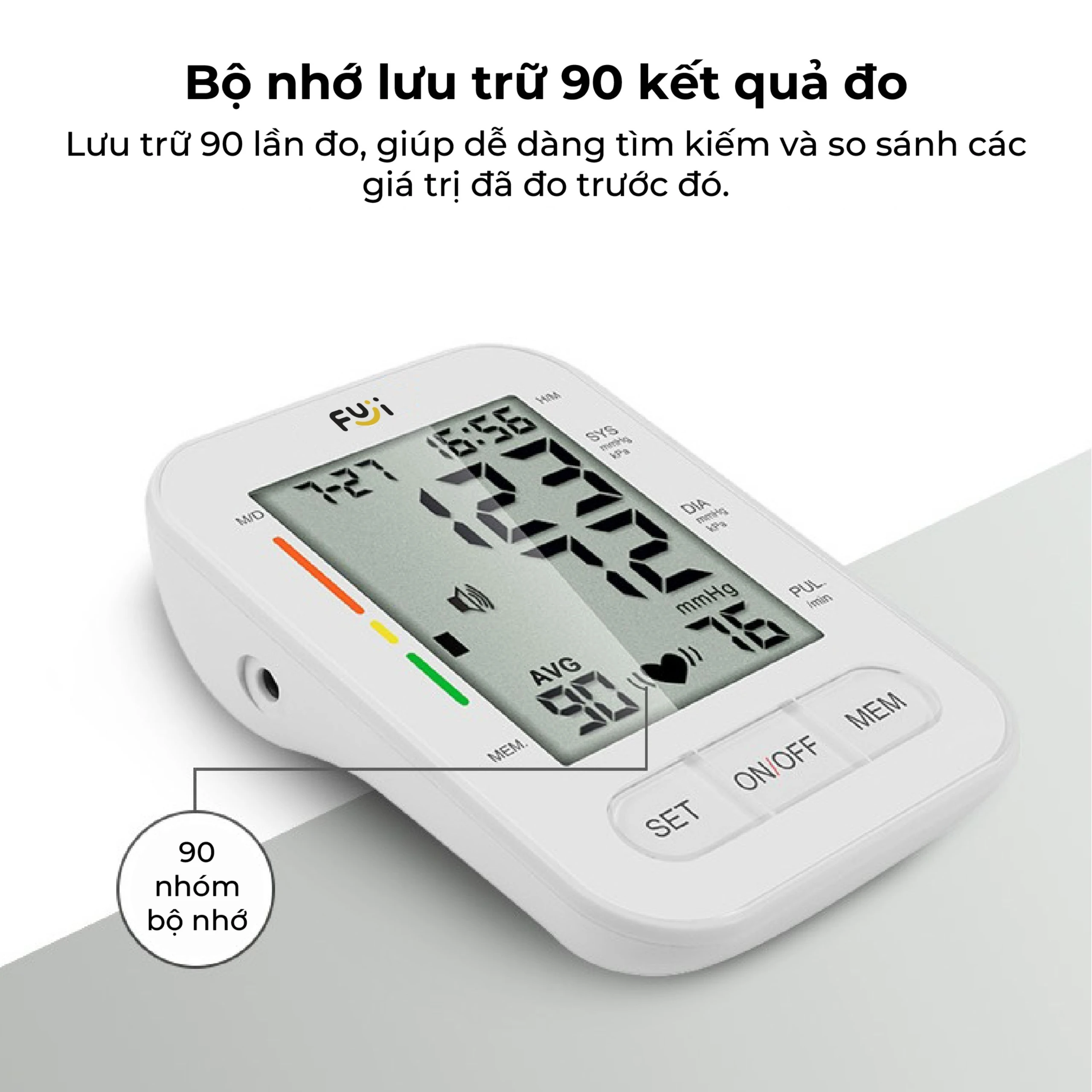 Máy đo huyết áp bắp tay Fuji PG-800B18 hỗ trợ đo huyết áp, nhịp tim