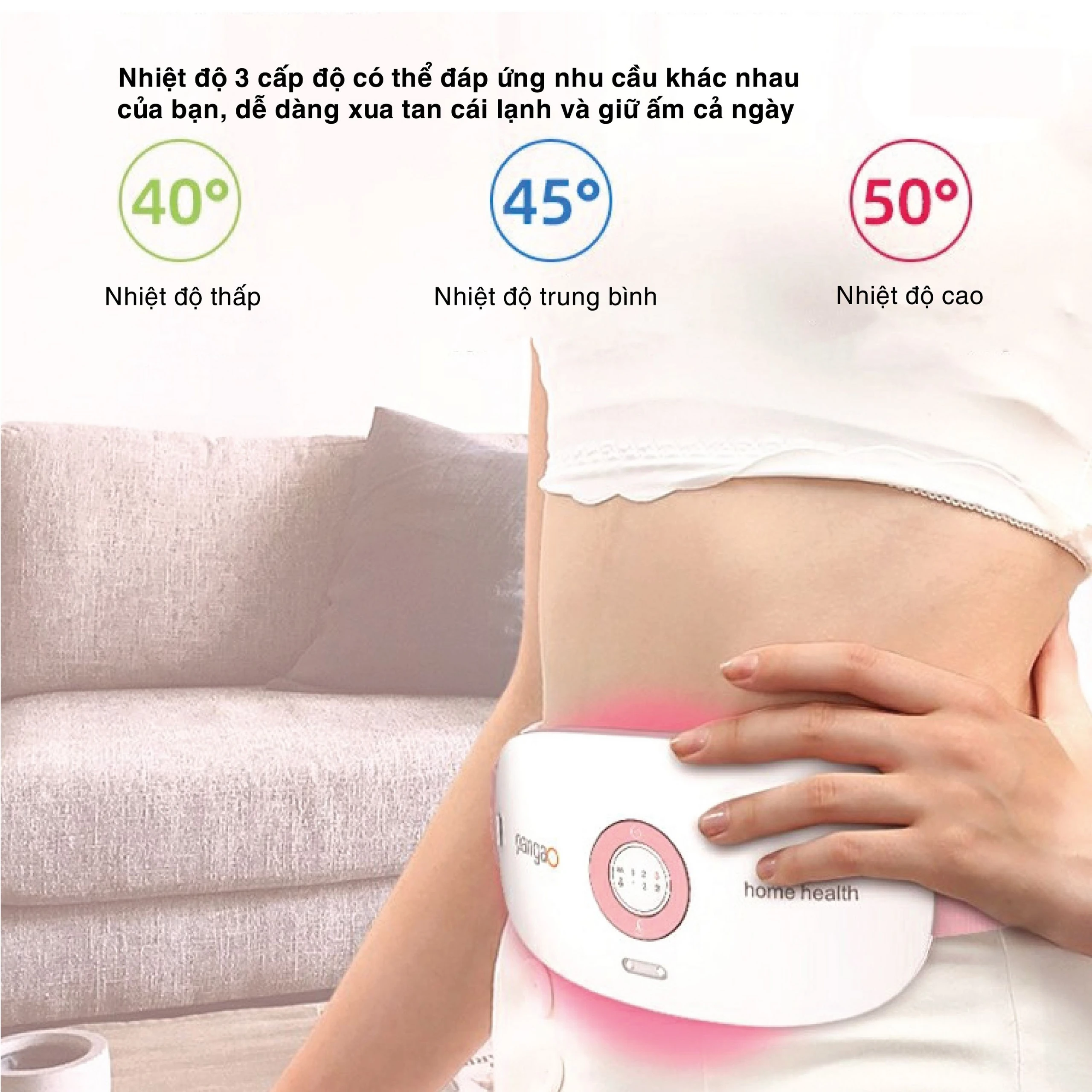 Máy massage (mát xa) bụng Fuji PG-2507 giúp làm ấm đều vùng bụng