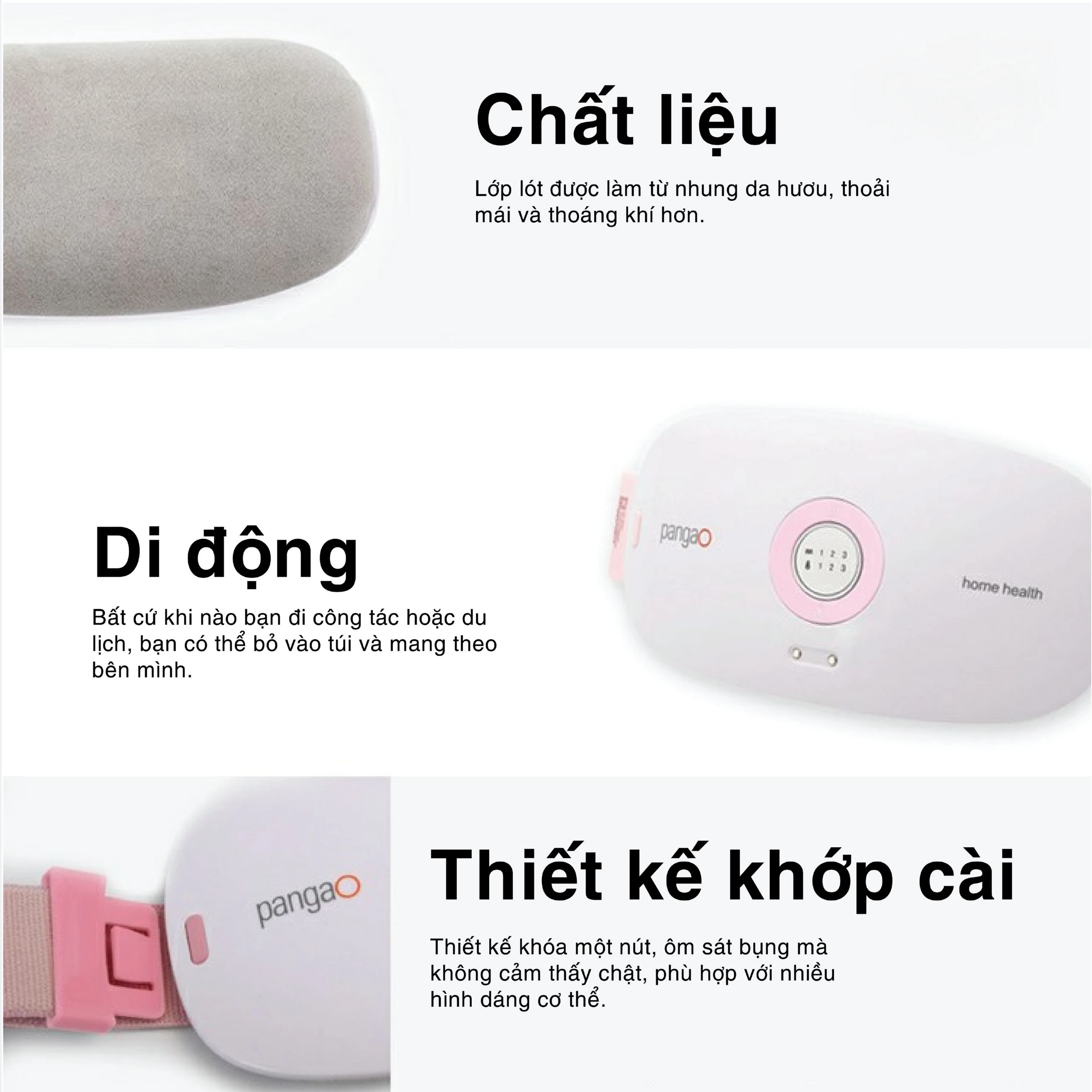 Máy massage (mát xa) bụng Fuji PG-2507 giúp làm ấm đều vùng bụng