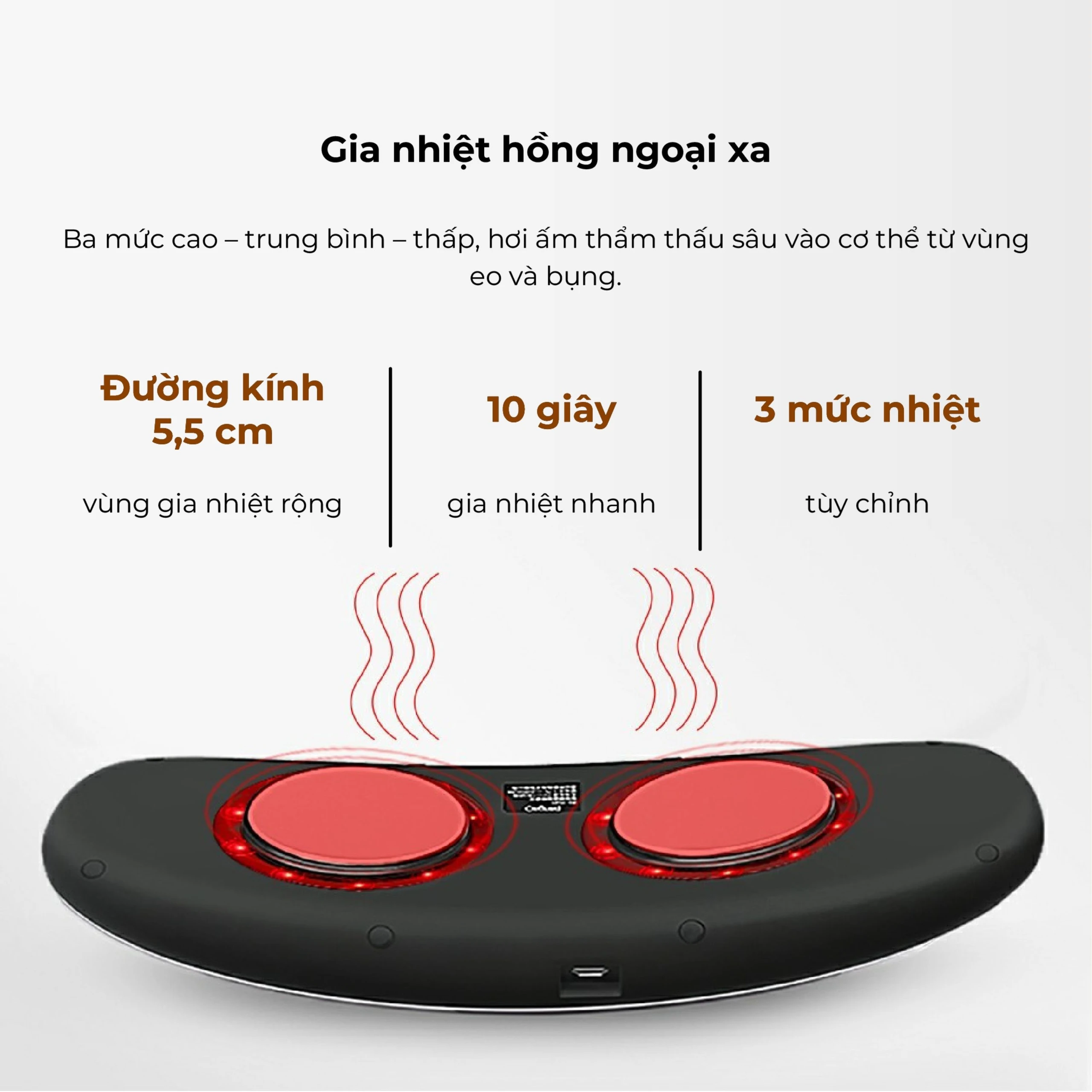 Máy massage (mát xa) lưng, bụng Fuji PG-2645L giúp giảm đau các vùng cơ và dây thần kinh bên trong