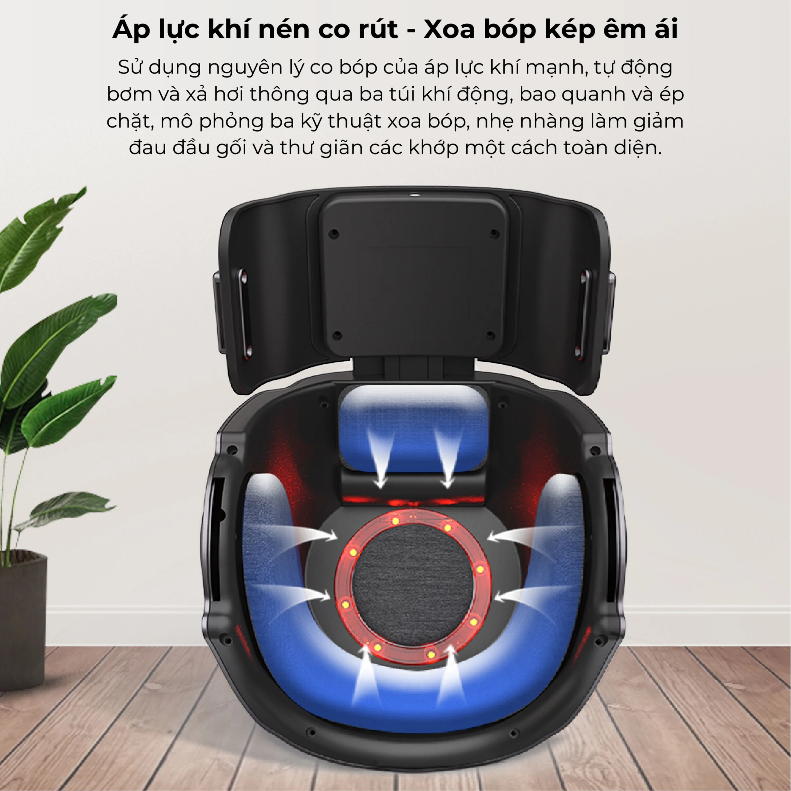 Máy massage (mát xa) đầu gối Fuji PG-2015F3 giúp cải thiện lưu thông máu và giảm bớt sự khó chịu của khớp gối