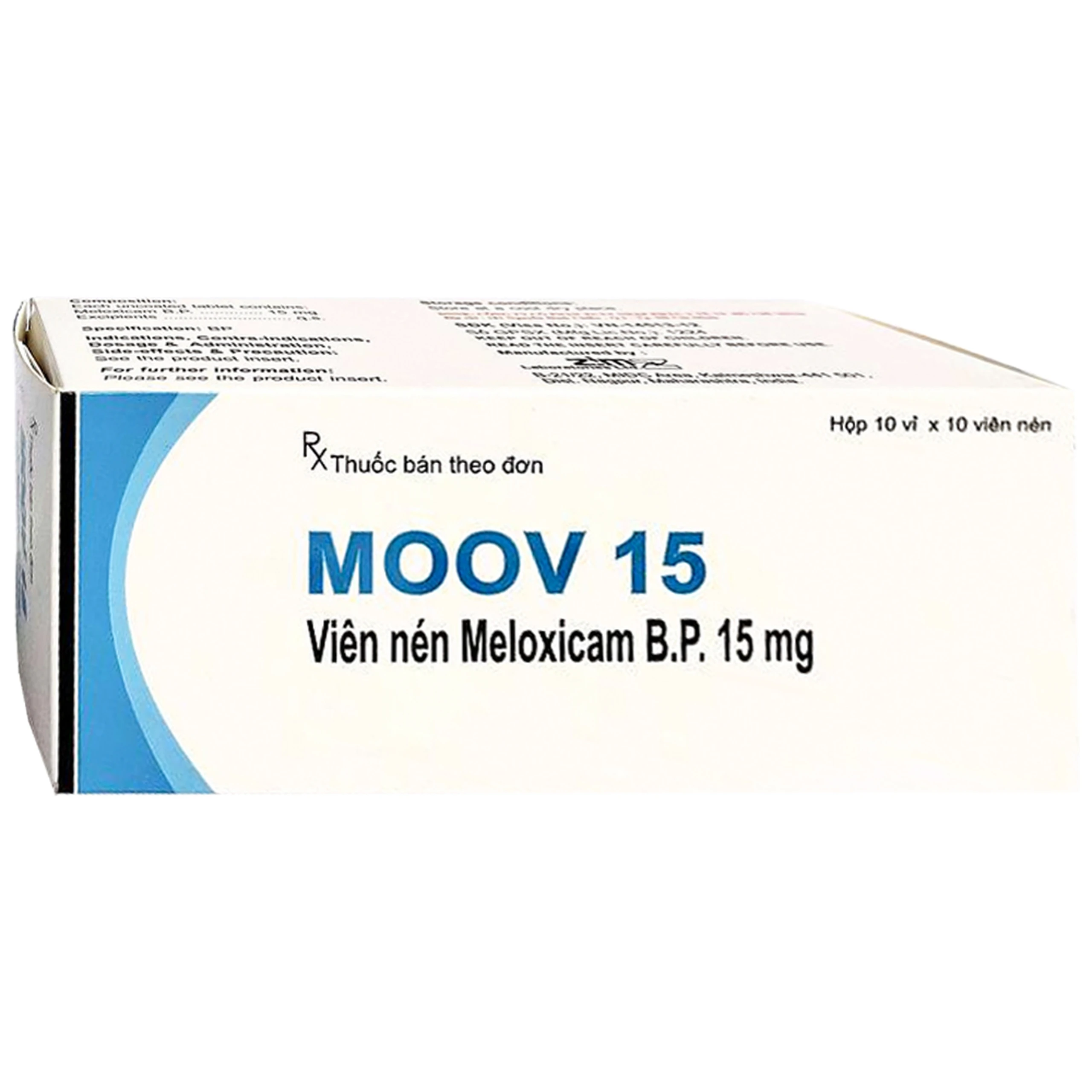 Thuốc Moov 15mg Zim điều triệu chứng của bệnh viêm khớp dạng thấp (10 vỉ x 10 viên) 1