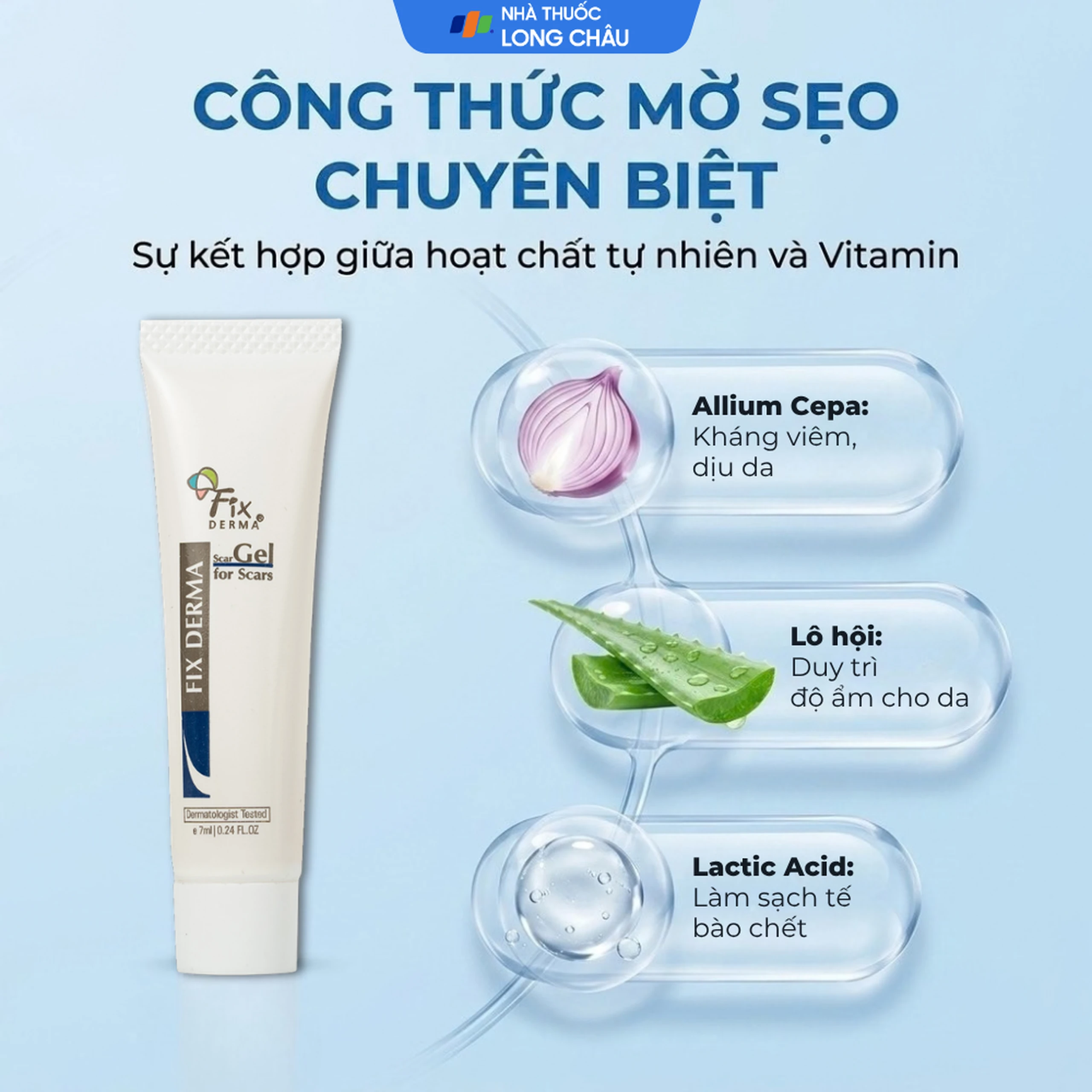 Kem bôi Fixderma Scar Gel hỗ trợ làm mờ vết sẹo, dưỡng ẩm da (7ml) 3