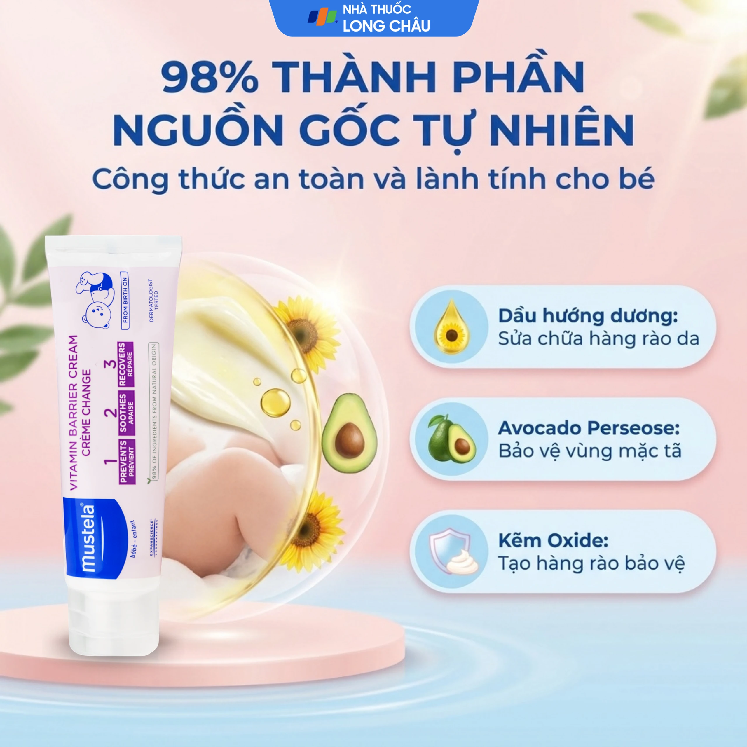 Kem bôi hăm tã Mustela Vitamin Barrier Cream Change (50ml) 3