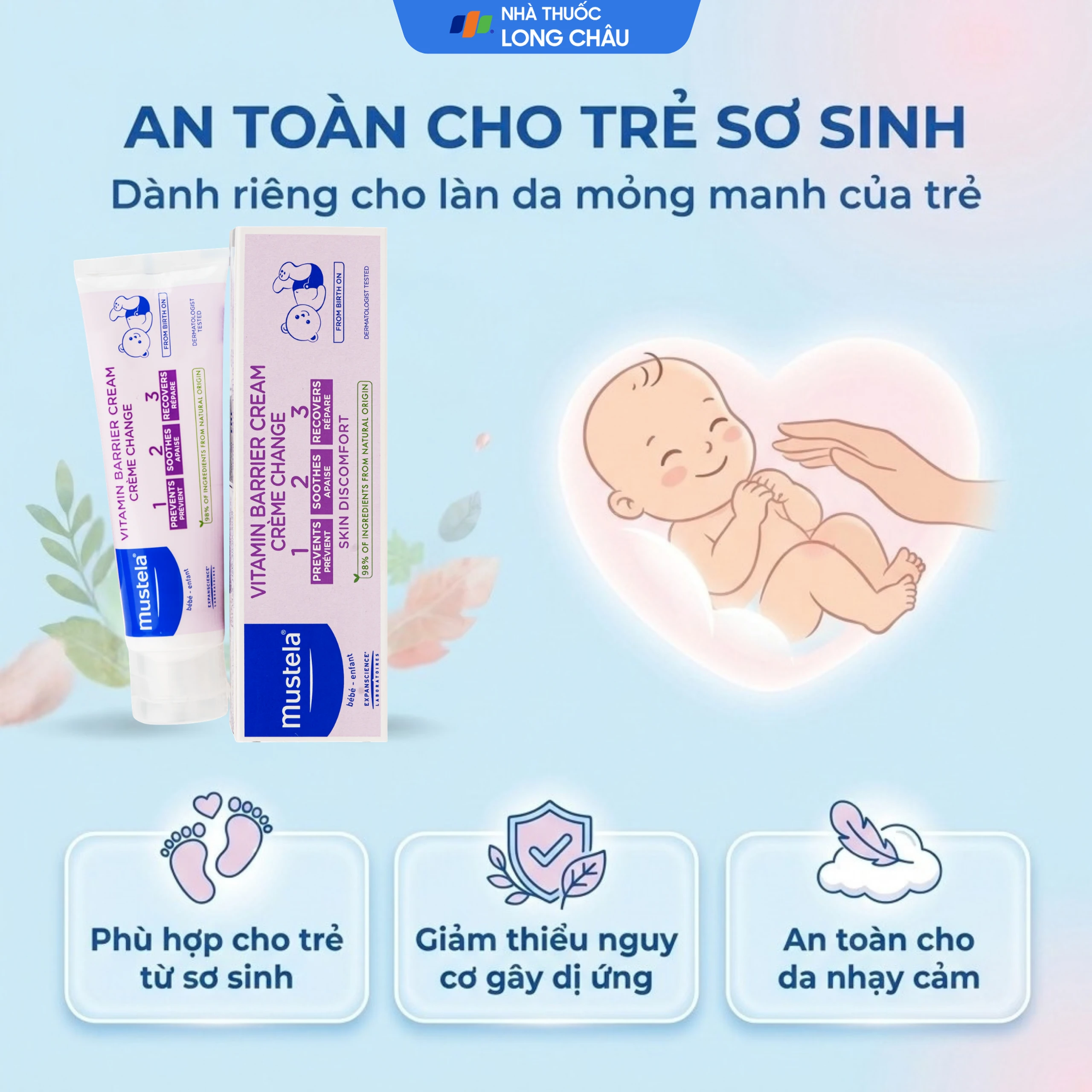 Kem bôi hăm tã Mustela Vitamin Barrier Cream Change (50ml) 4